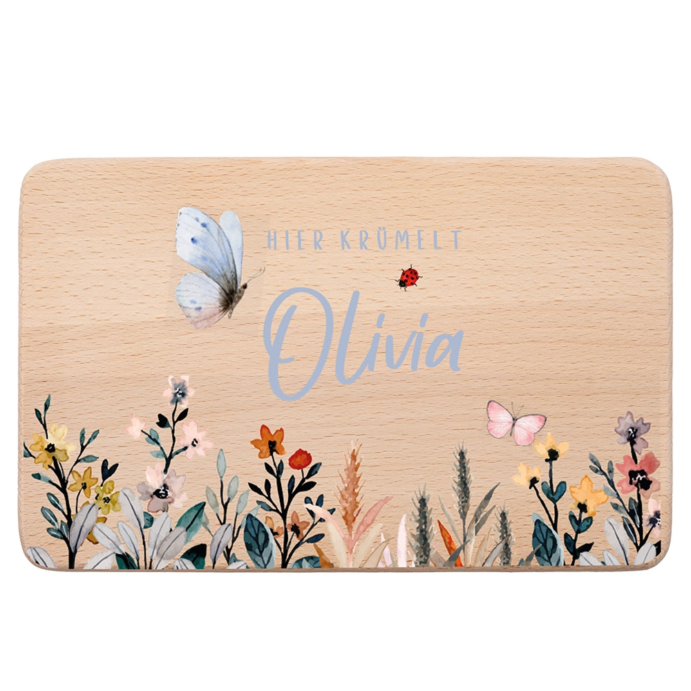 Frühstücksbrettchen Holz personalisiert - Flora
