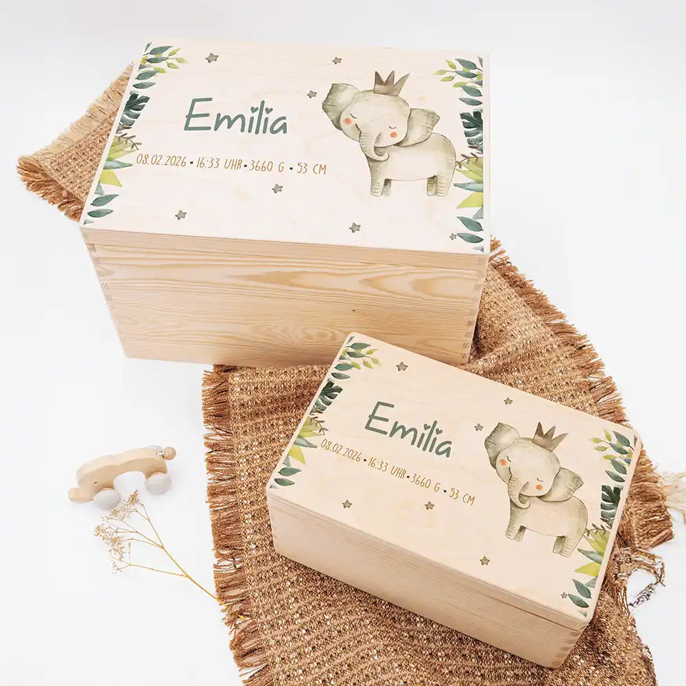 Erinnerungsbox Baby - Jungle Elefant