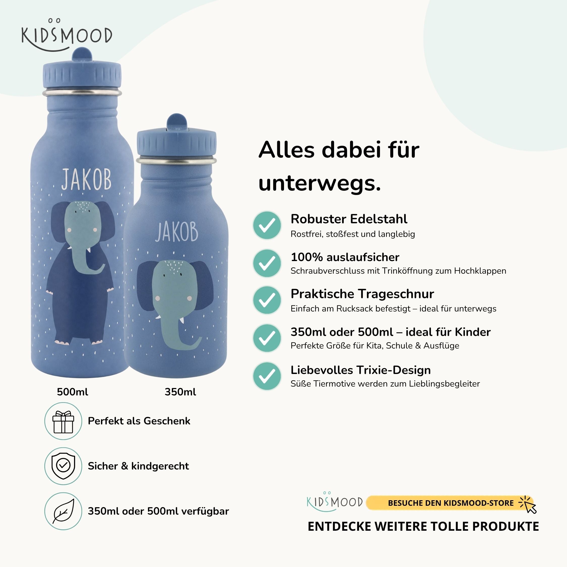 Trixie Trinkflasche Kinder personalisiert Elefant