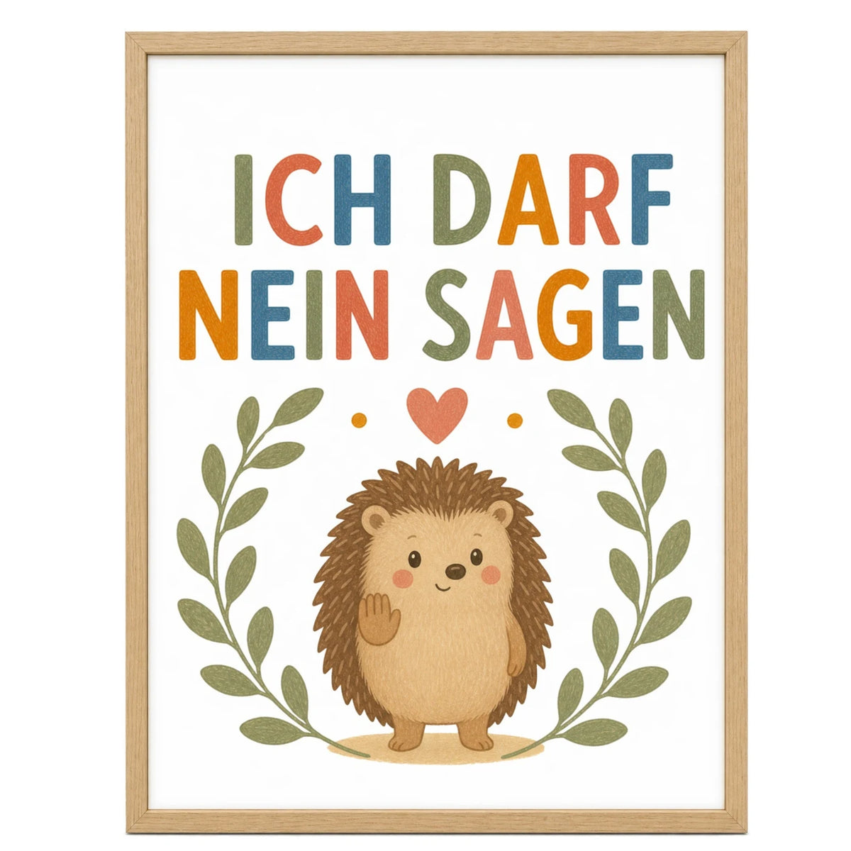 Affirmationsposter âIgel Ich darf nein sagenâ fĂŒrs Kinderzimmer â Kinderposter mit positiven Botschaften, 30 Ă 40 cm