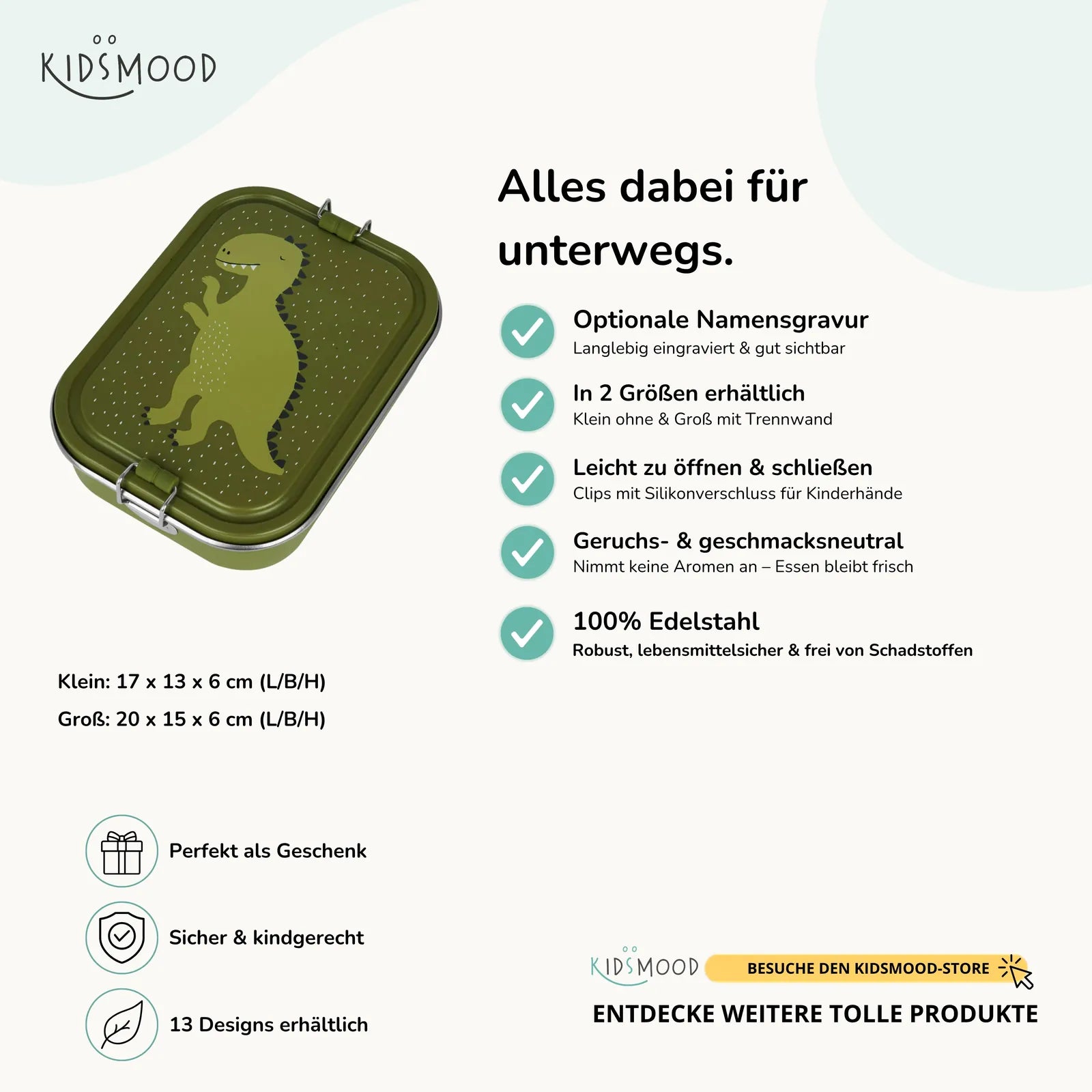 Trixie Brotdose Kinder Dino, Hauptbild, personalisiert mit Namensgravur