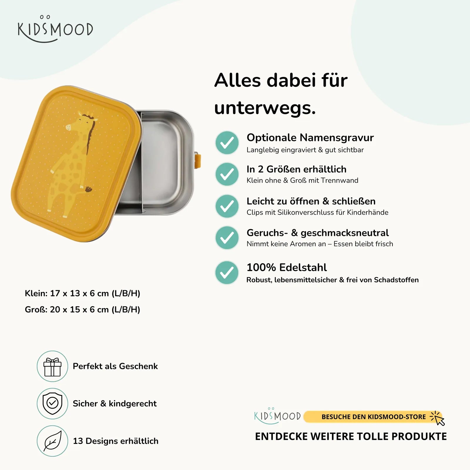 Trixie Brotdose Kinder Giraffe, Hauptbild, personalisiert mit Namensgravur