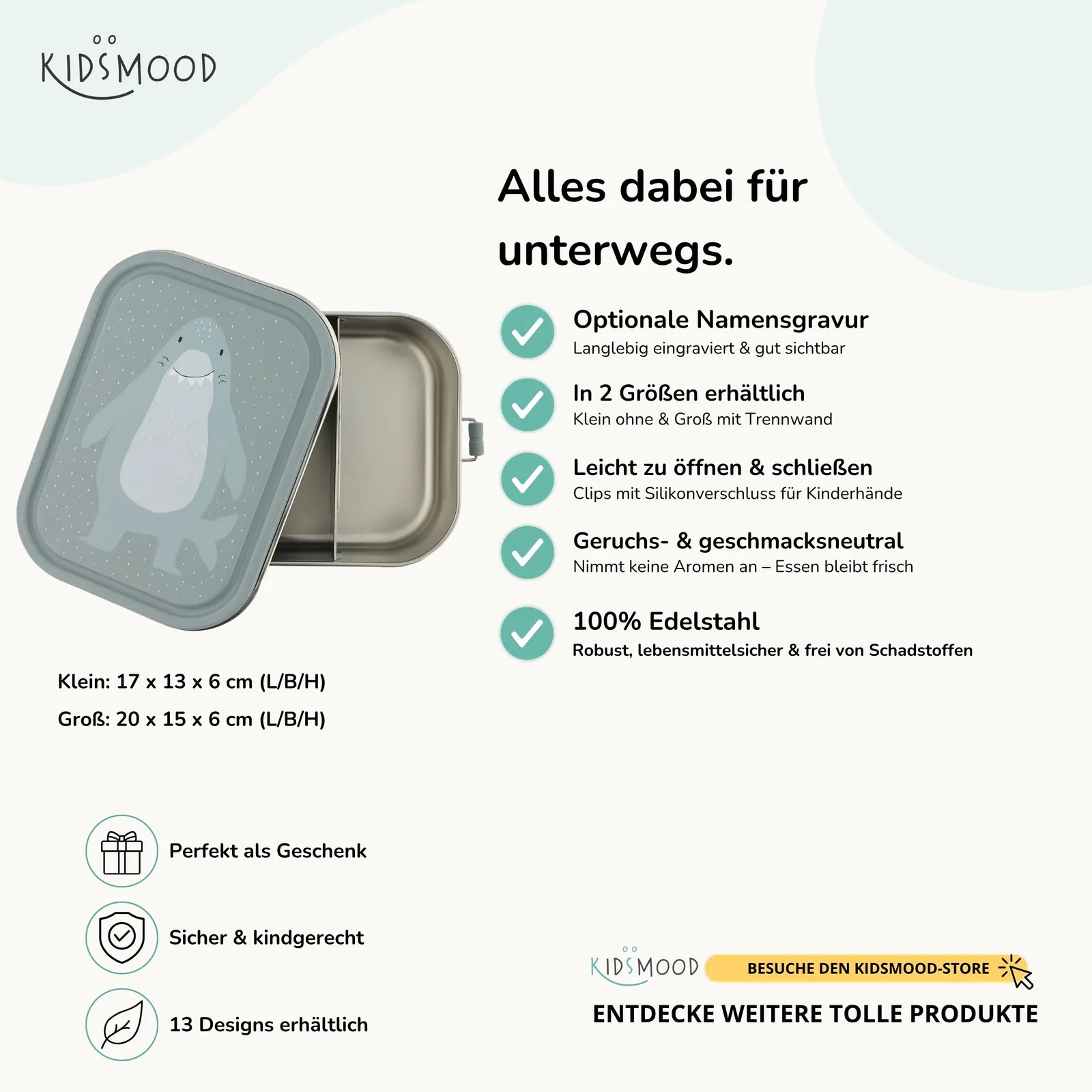 Trixie Brotdose Kinder Hai, Hauptbild, personalisiert mit Namensgravur
