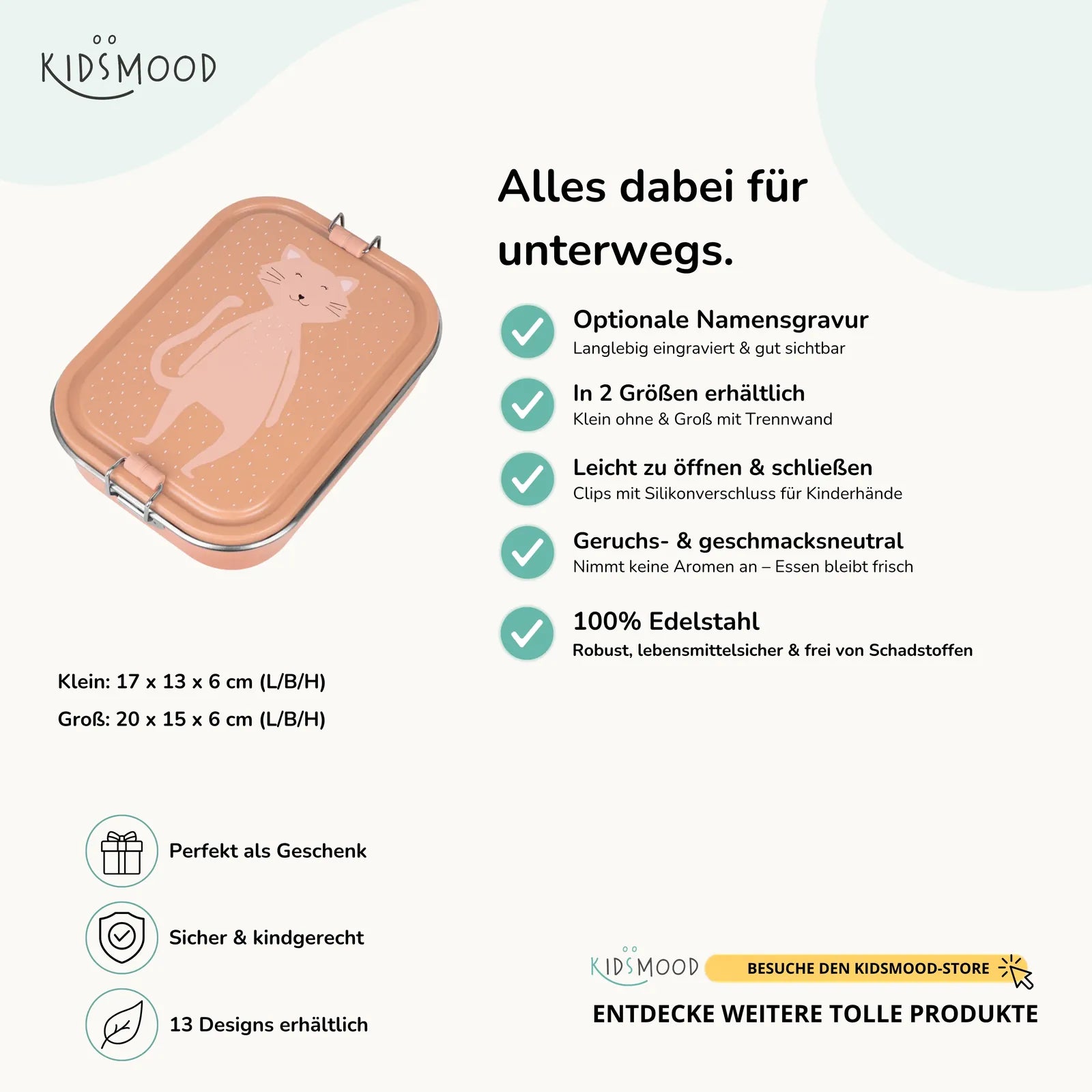 Trixie Brotdose Kinder Katze, Hauptbild, personalisiert mit Namensgravur