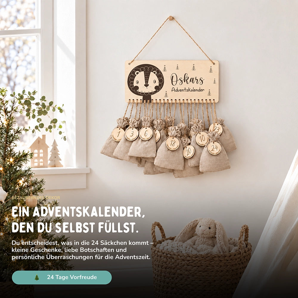 Adventskalender Kinder - Löwe Gravur
