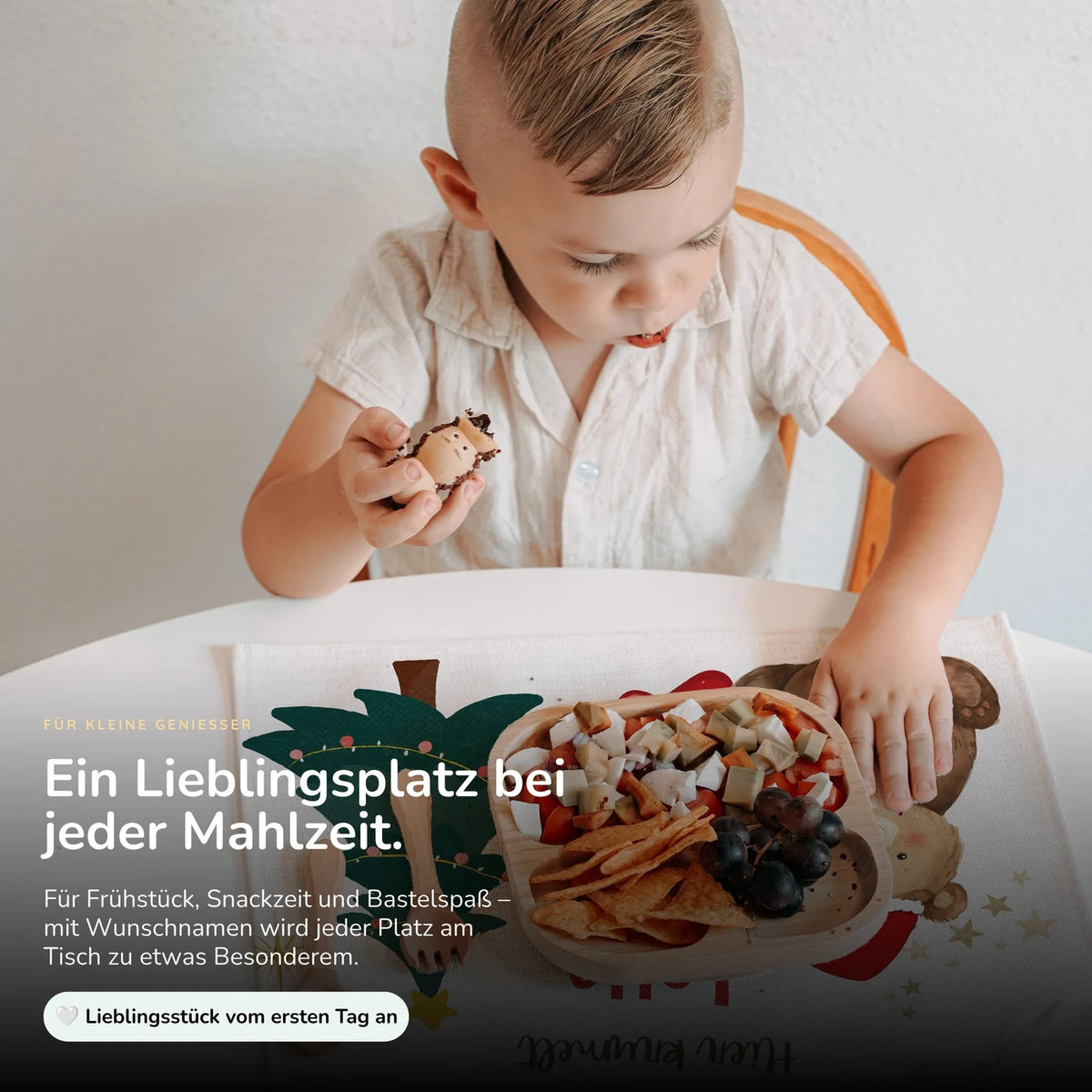 Tischset Kinder personalisiert Weihnachtsmotiv - Süßer Bär