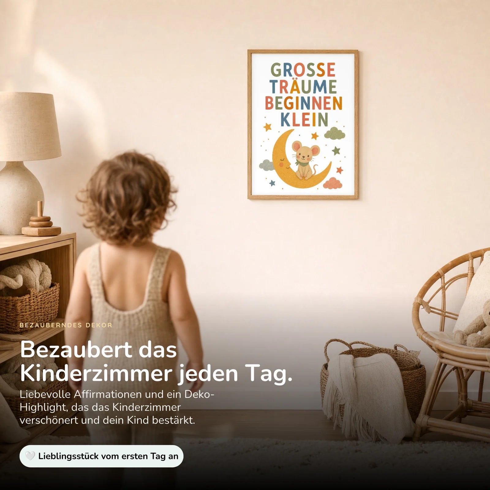 Affirmationsposter Kinderzimmer - Maus Große Träume