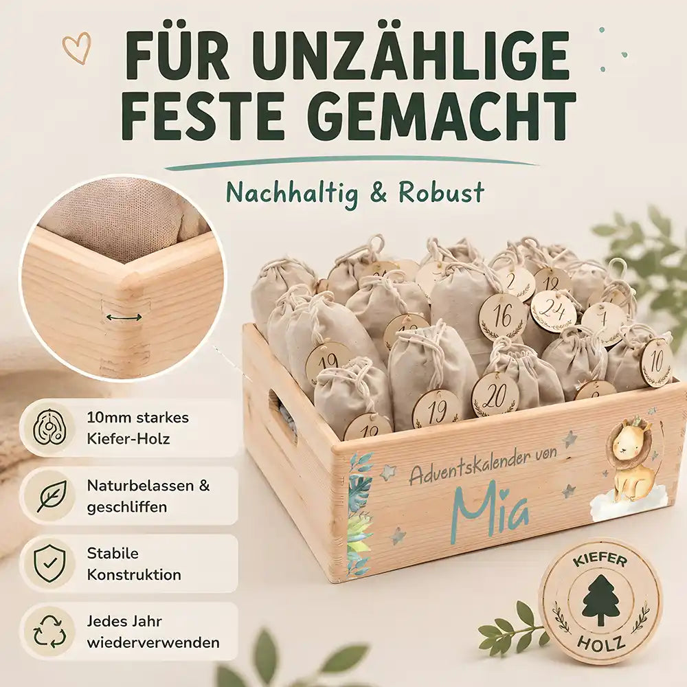Personalisierter Adventskalender zum Befüllen - Löwe