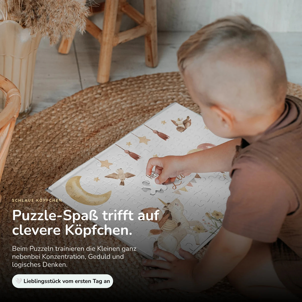 Kinderpuzzle personalisiert mit Namen - Zauberhafte Tiere