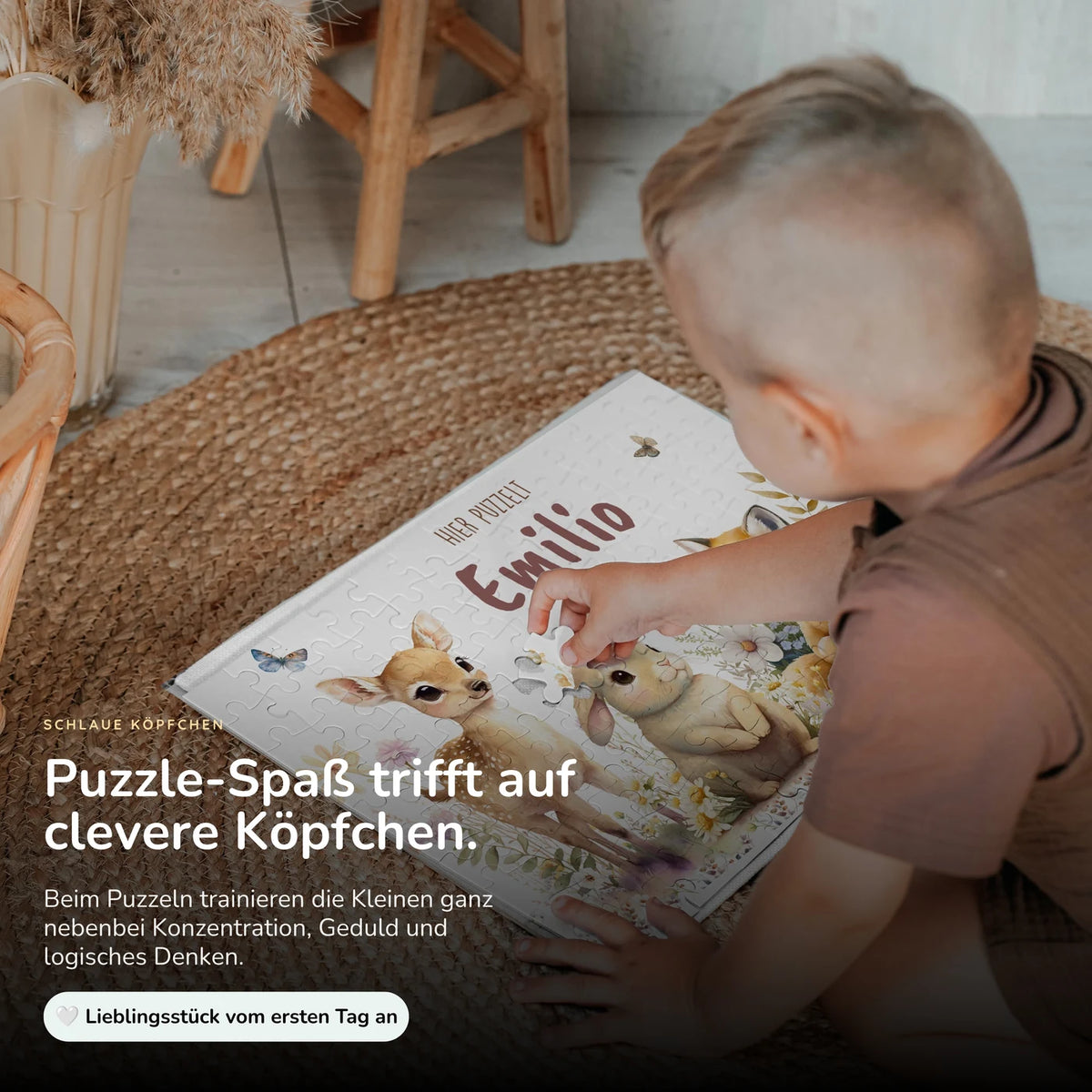 Kinderpuzzle personalisiert mit Namen - Waldtiere