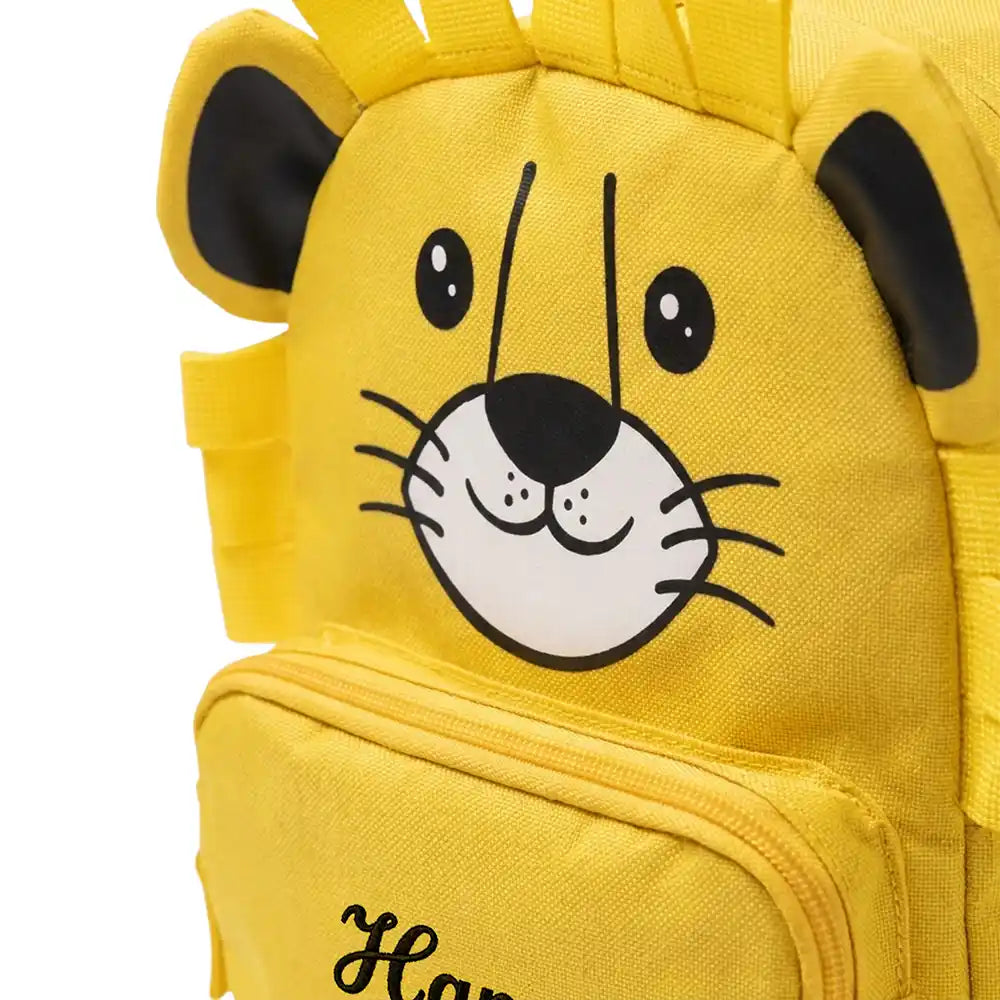Personalisierter Kinderrucksack Löwe, gepolsterte Träger und Rücken