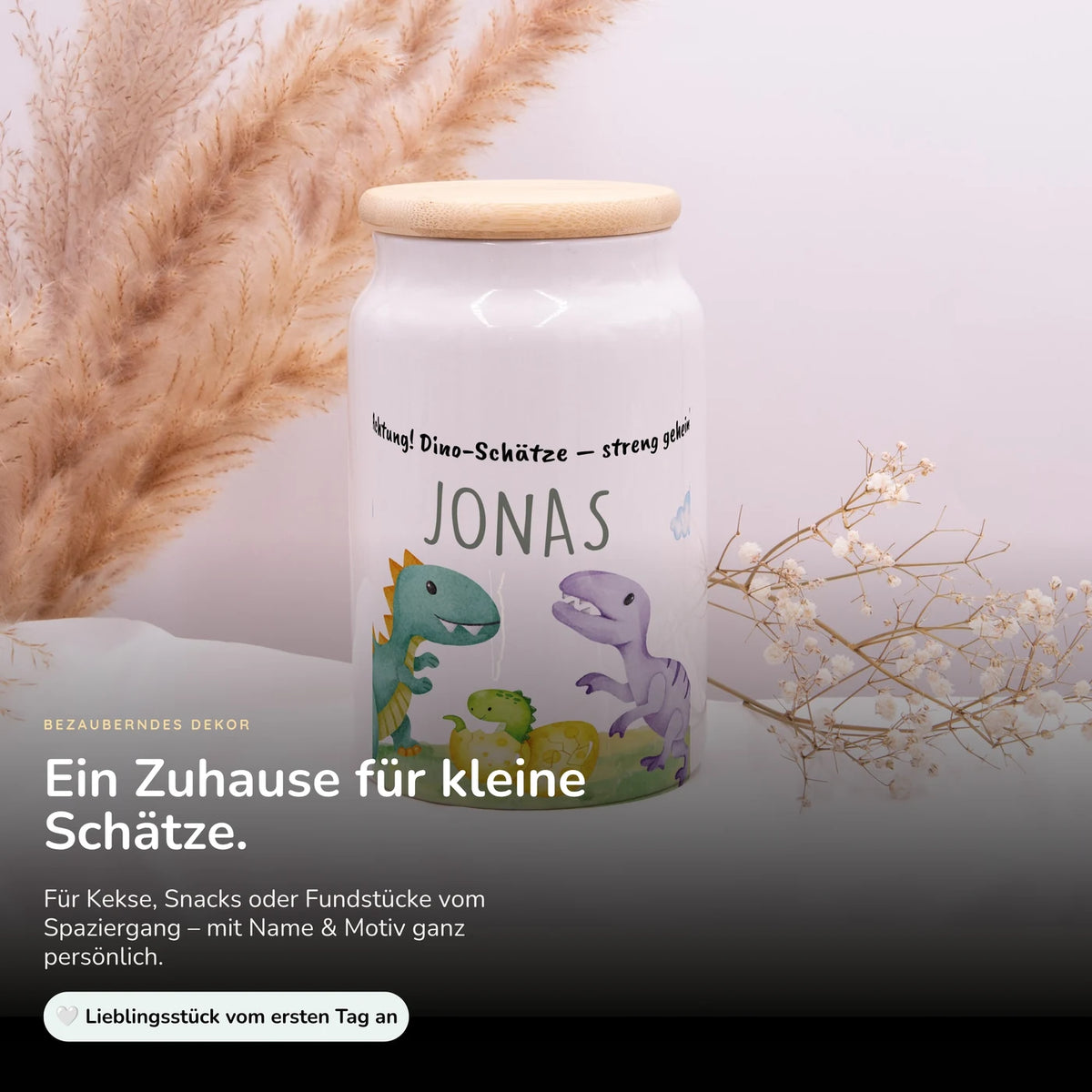 Personalisierbare Keksdose mit Name - Dinos