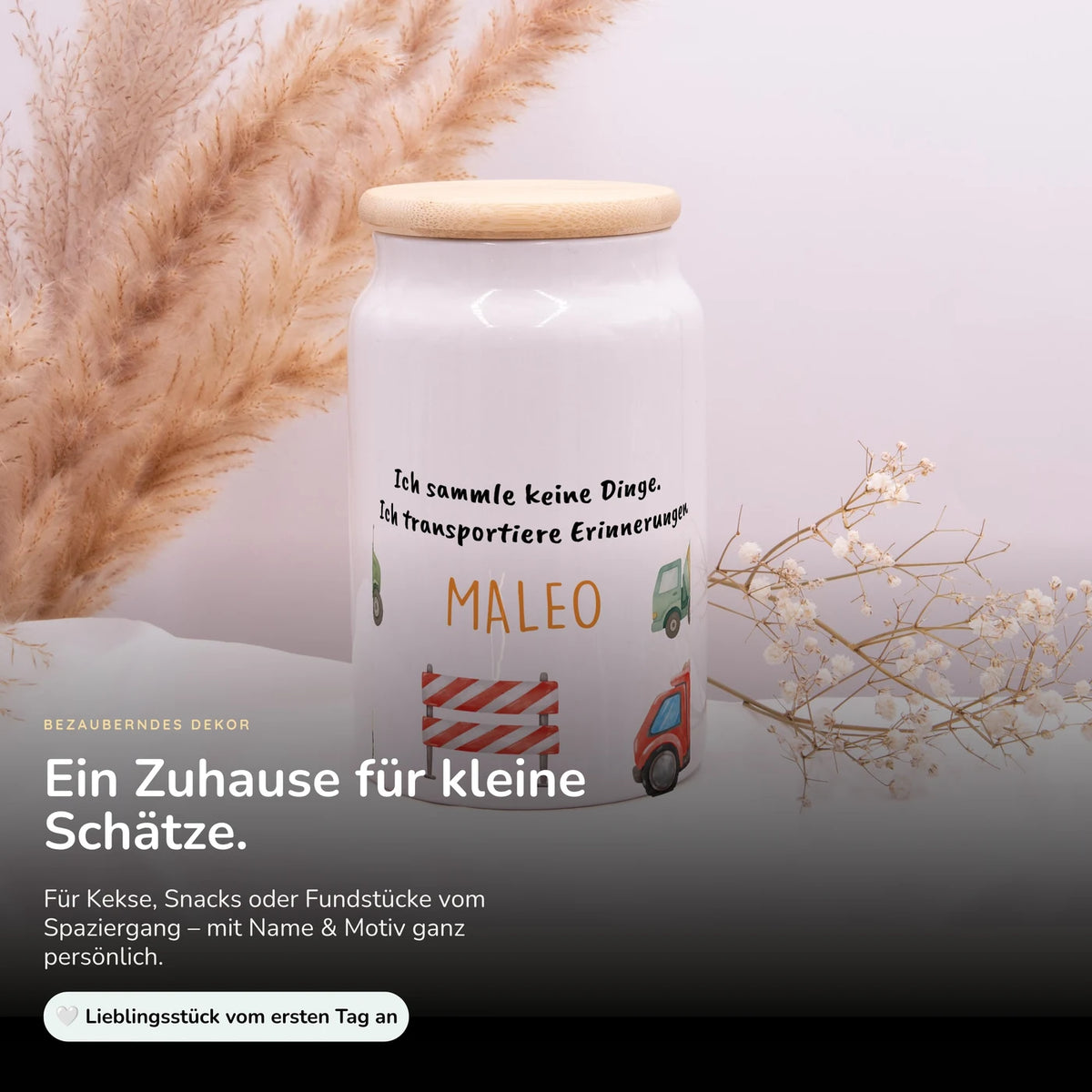 Personalisierbare Keksdose mit Name - Baustelle