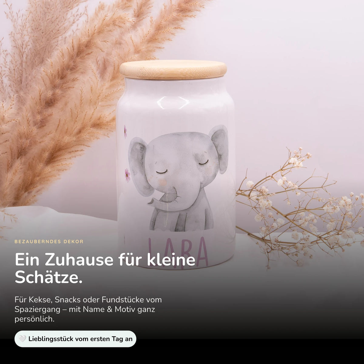 Personalisierbare Keksdose mit Name - Elefant