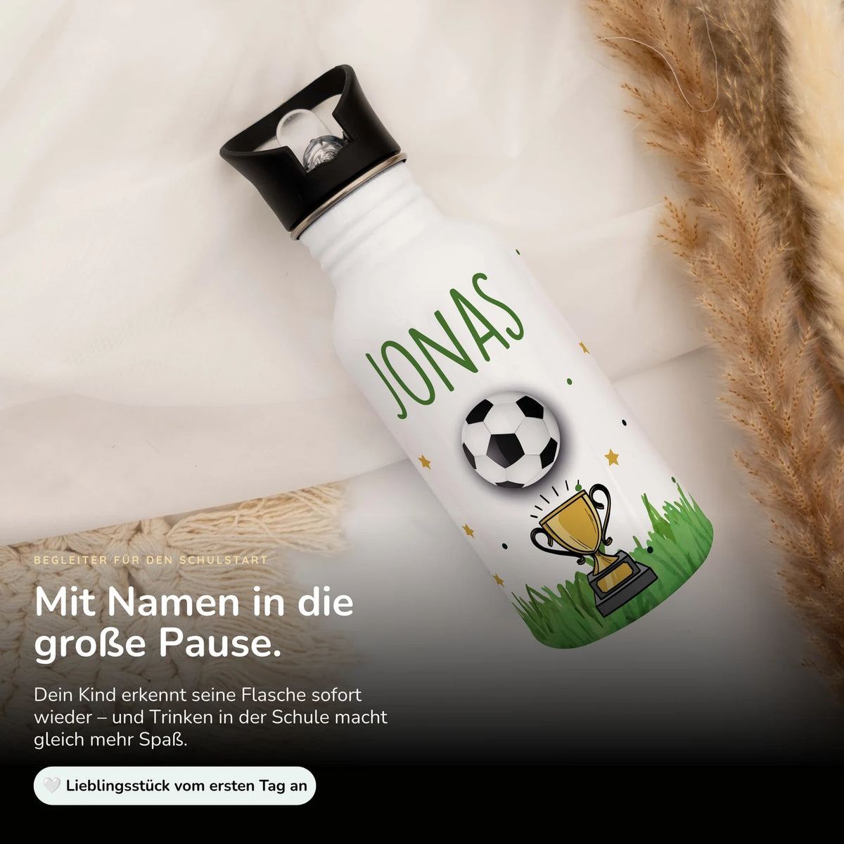 Trinkflasche Kinder Edelstahl - Fußball Champion