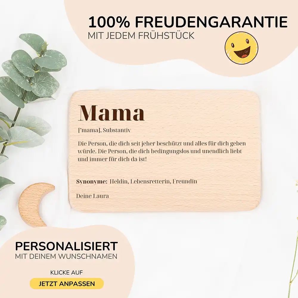 FrĂĽhstĂĽcksbrettchen Holz FrĂĽhstĂĽcksbrettchen Mama aus Holz mit Gravur - Muttertag Geschenk Schneidebrett