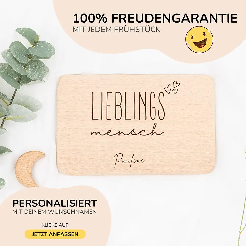 FrĂĽhstĂĽcksbrettchen Holz Lieblingsmensch Papa mit Gravur - Geschenk Vatertag