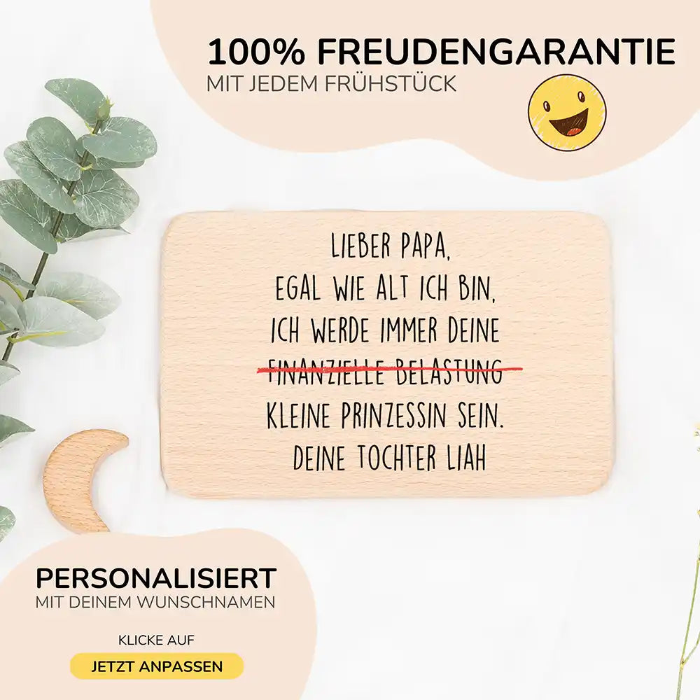 FrĂĽhstĂĽcksbrettchen Holz Lieber Papa mit Gravur - Geschenk Vatertag