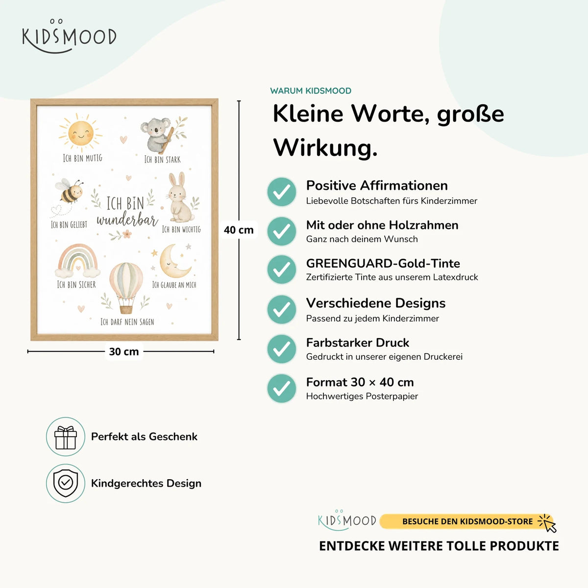 Affirmationsposter âCollage Ich bin wunderbarâ im Ăberblick: 30 Ă 40 cm, mit oder ohne Holzrahmen, verschiedene Designs