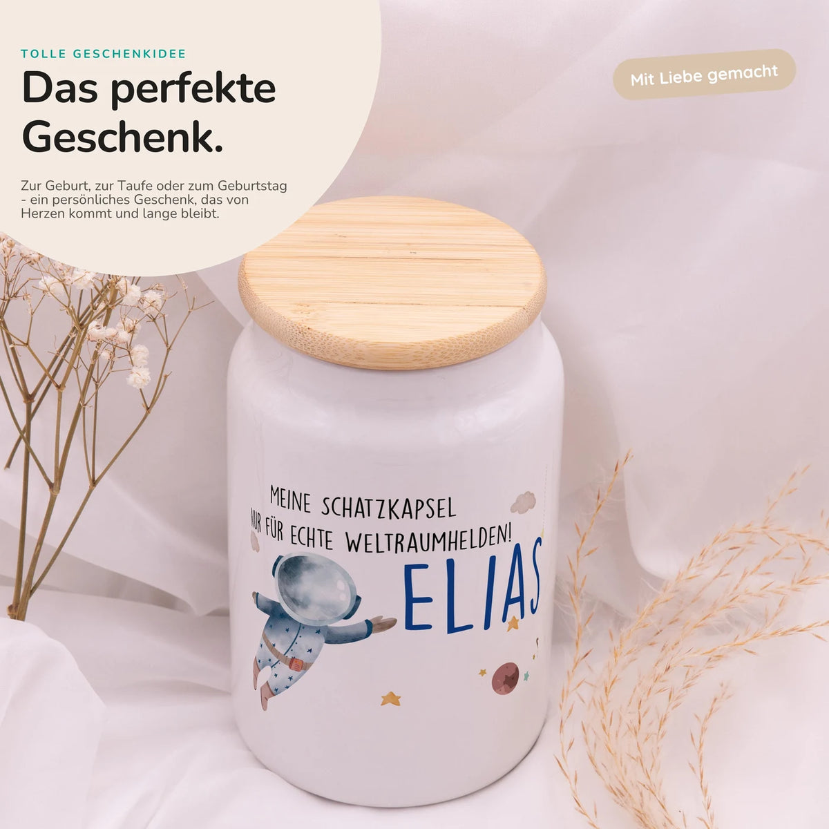 Personalisierbare Keksdose mit Name - Astronaut