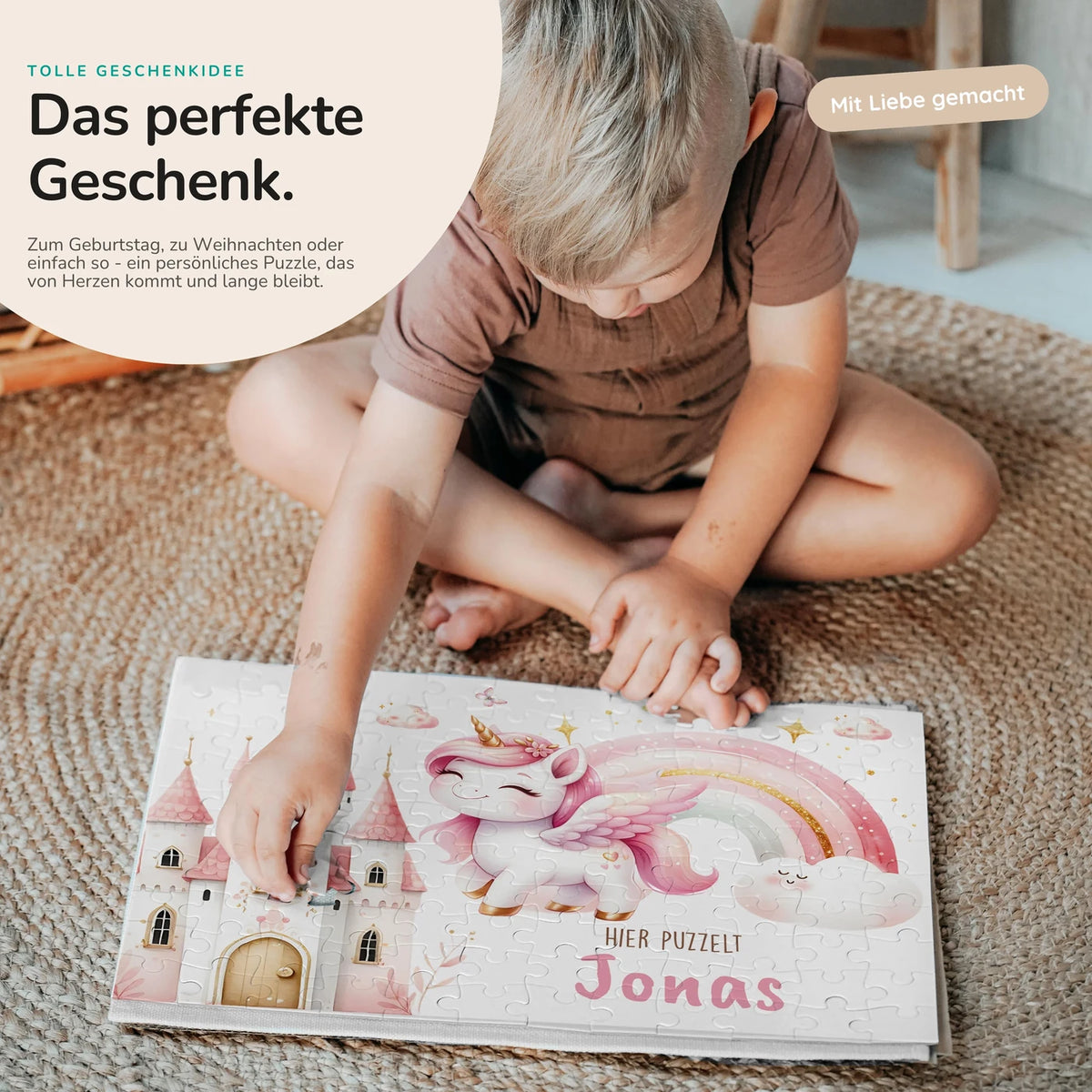 Kinderpuzzle personalisiert mit Namen - Einhornzauber