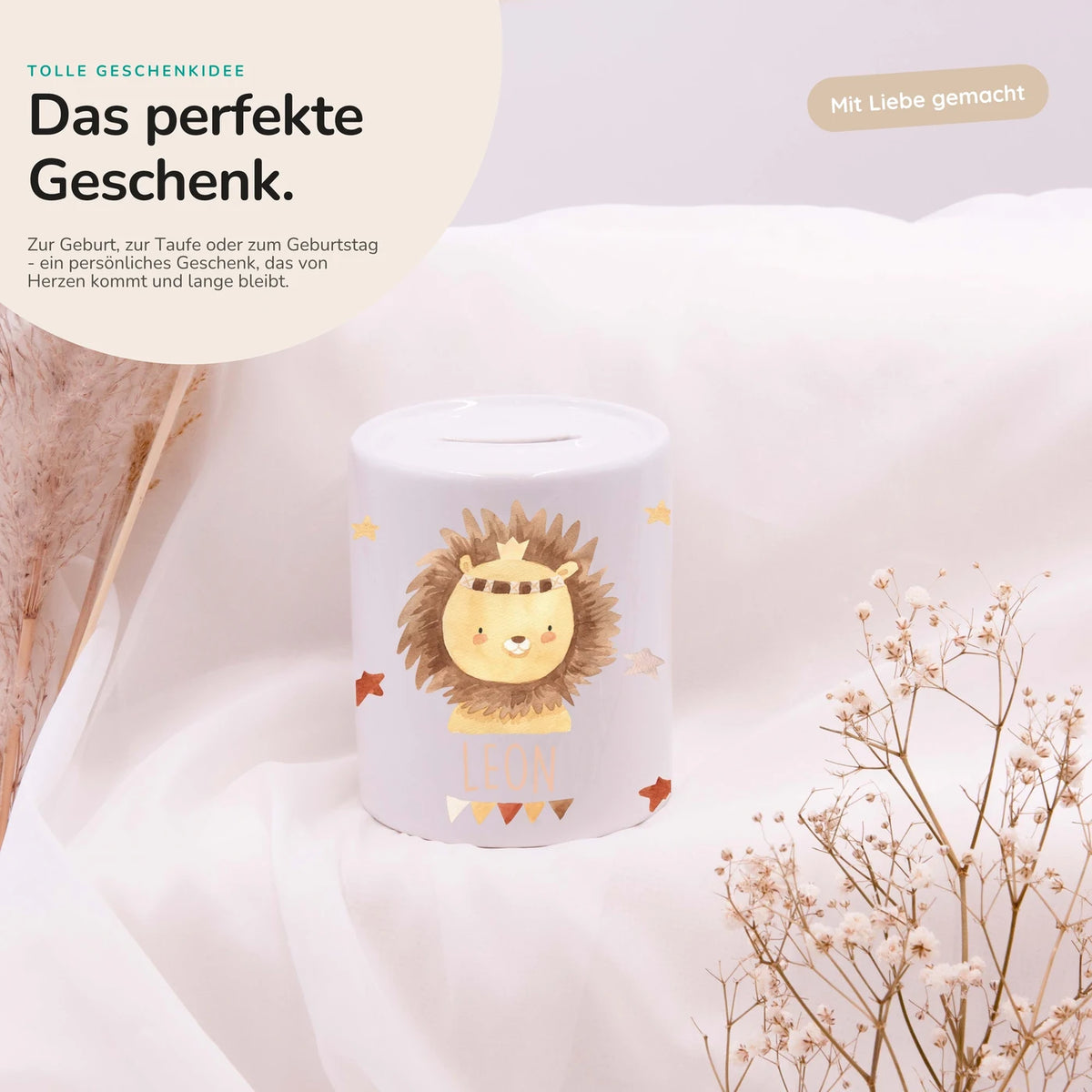 Spardose Kinder aus Keramik - Löwe