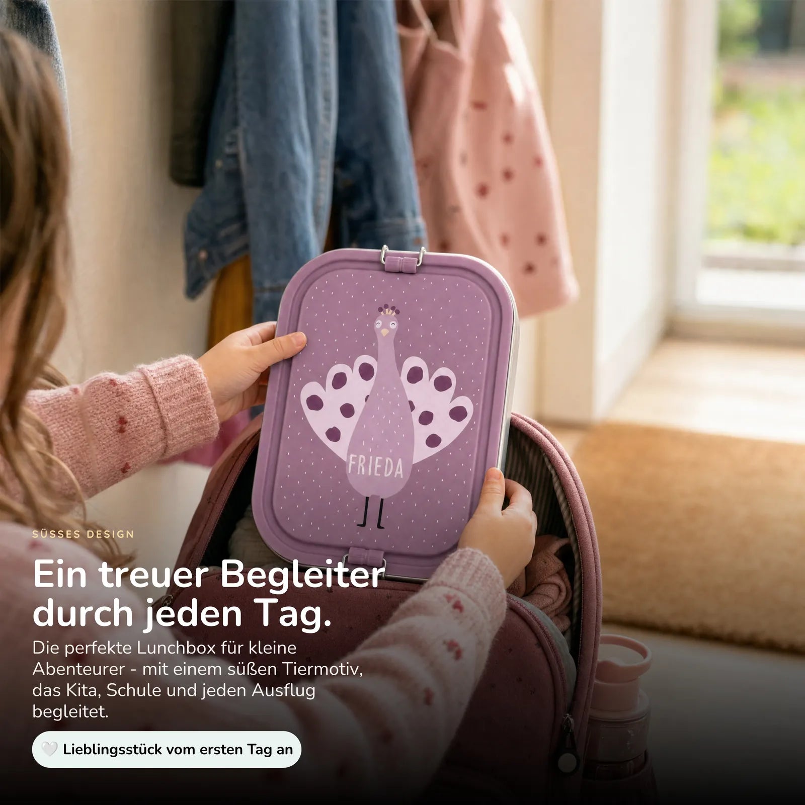 Trixie Brotdose Kinder Pfau, mit eingraviertem Wunschnamen