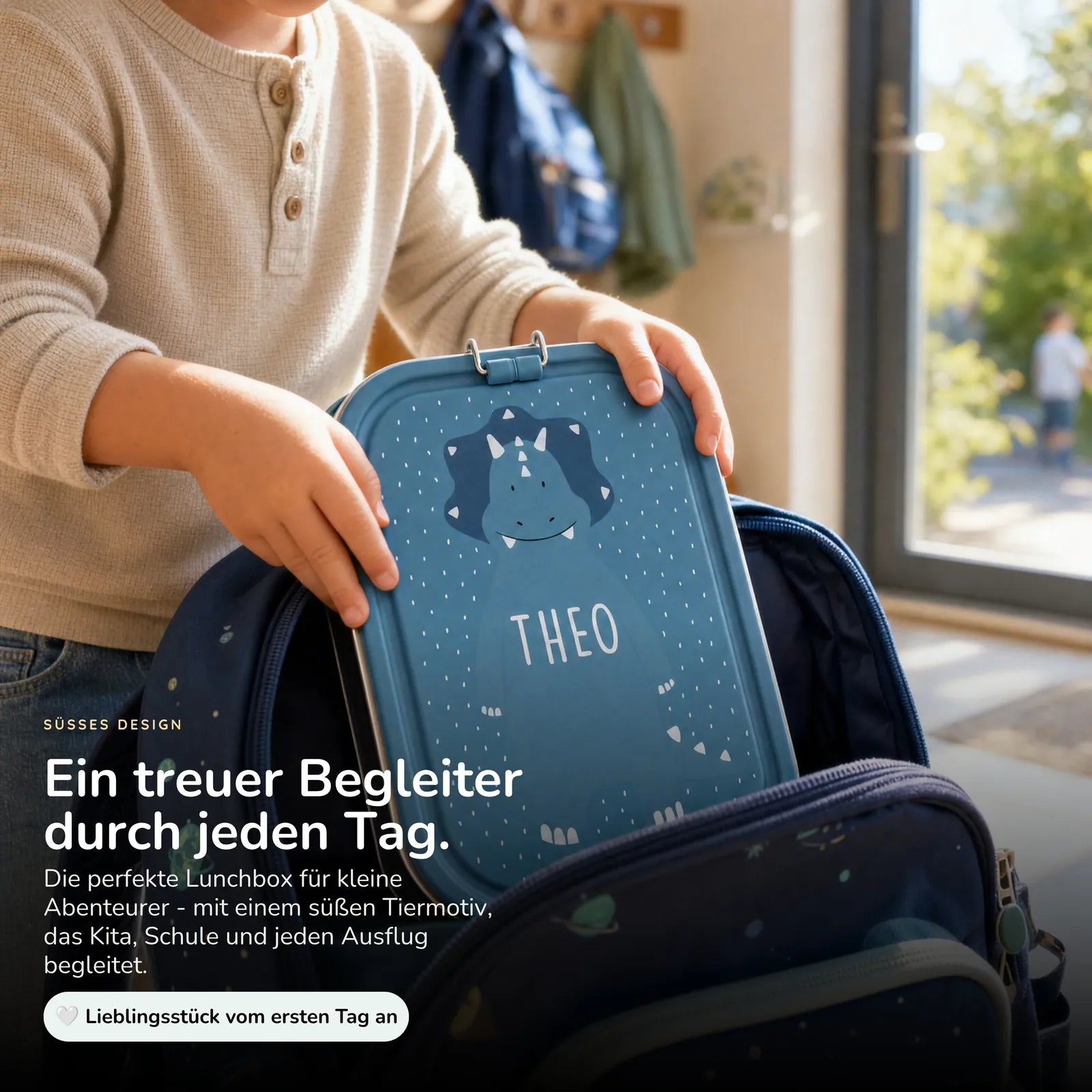 Trixie Brotdose Kinder Triceratops, mit eingraviertem Wunschnamen