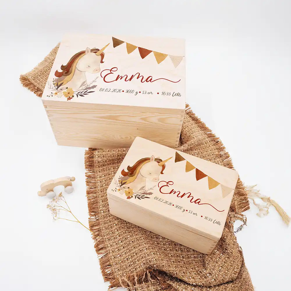 Erinnerungsbox Baby - Boho Einhorn