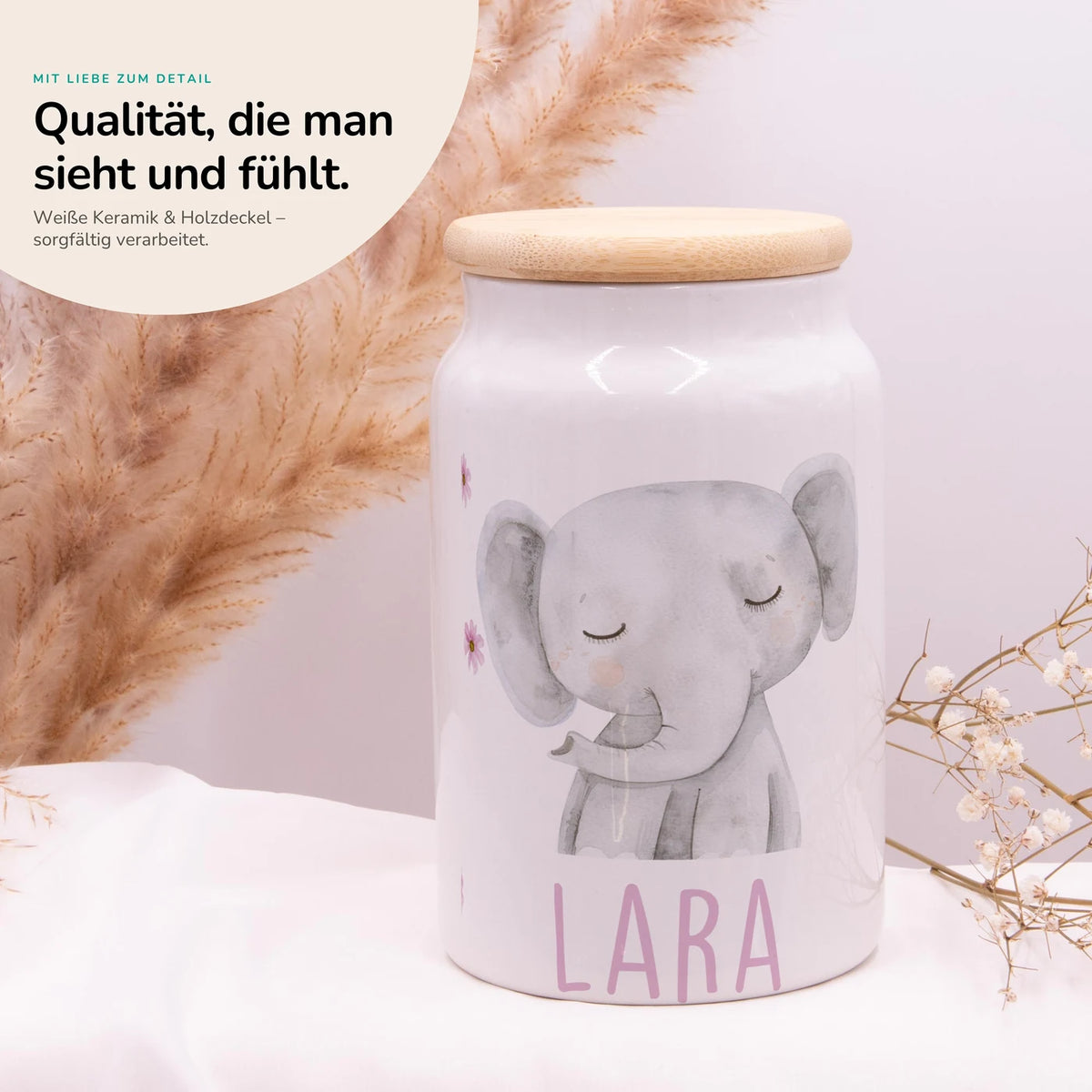 Personalisierbare Keksdose mit Name - Elefant