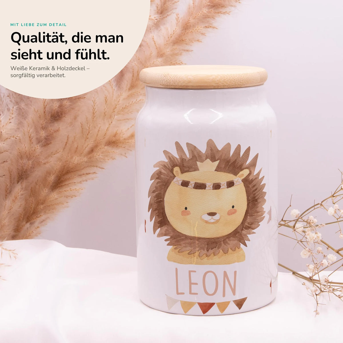 Personalisierbare Keksdose mit Name - Löwe