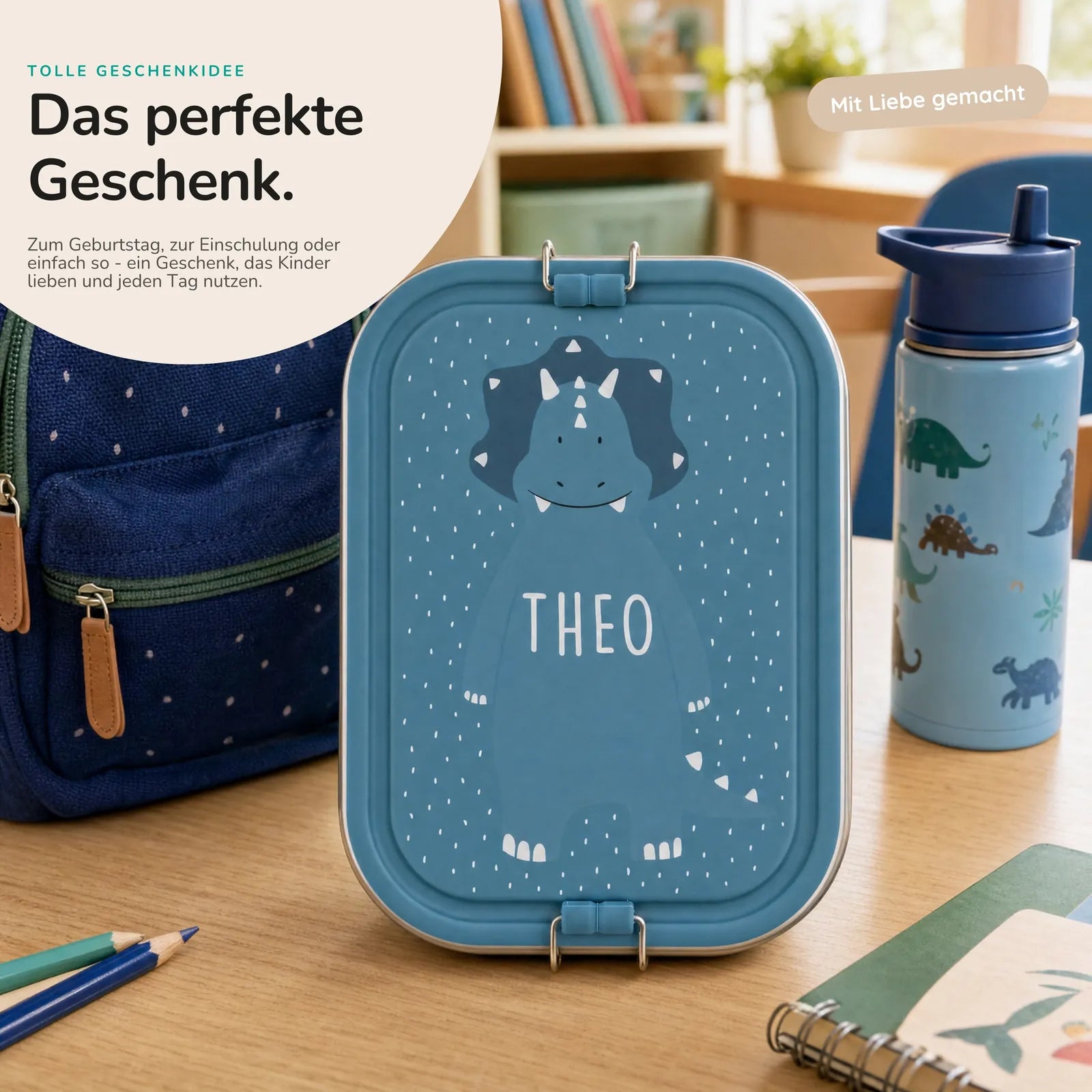 Trixie Brotdose Kinder Triceratops, ideal für den Kindergarten