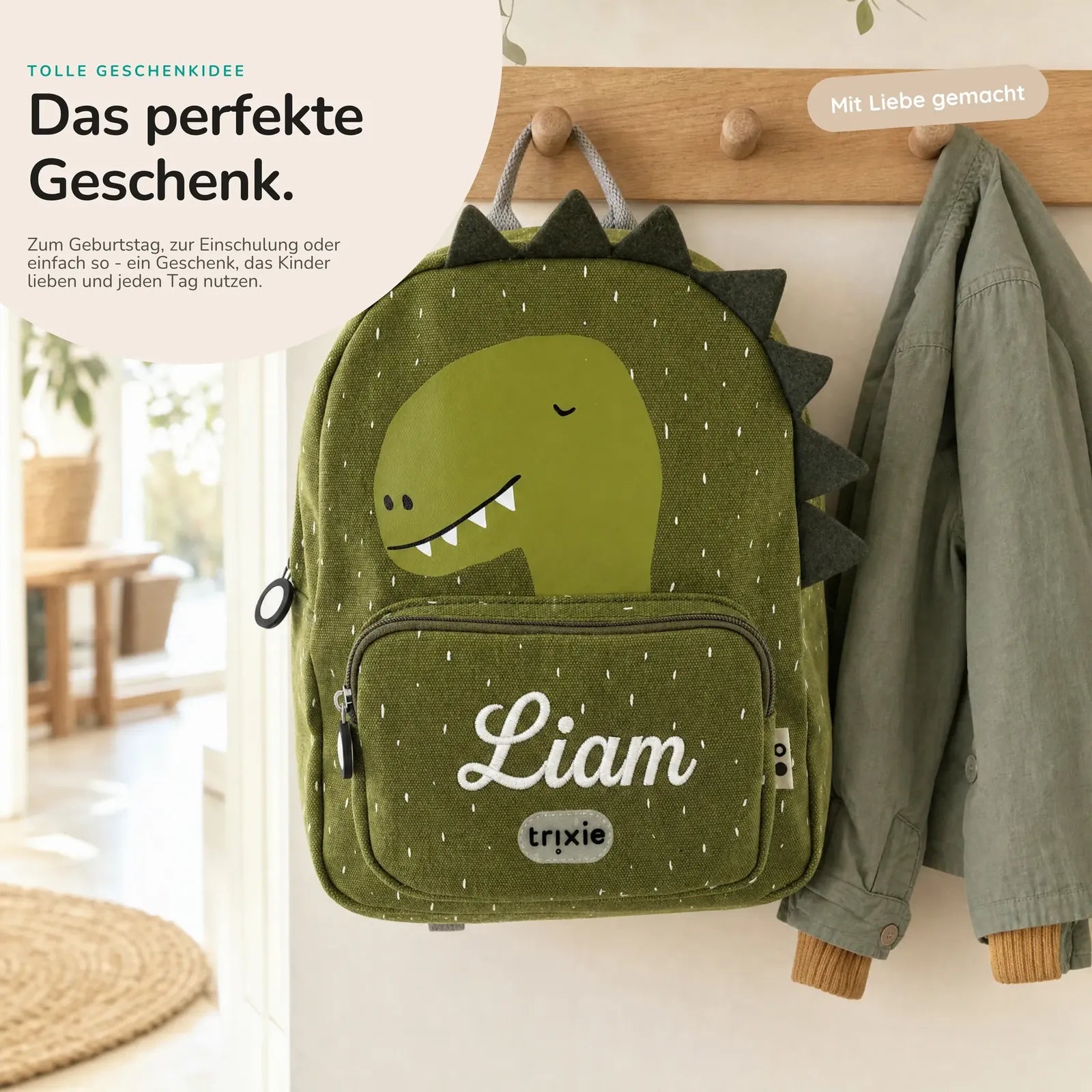 Trixie Kindergartenrucksack Dino, zwei Größen Klein und Groß