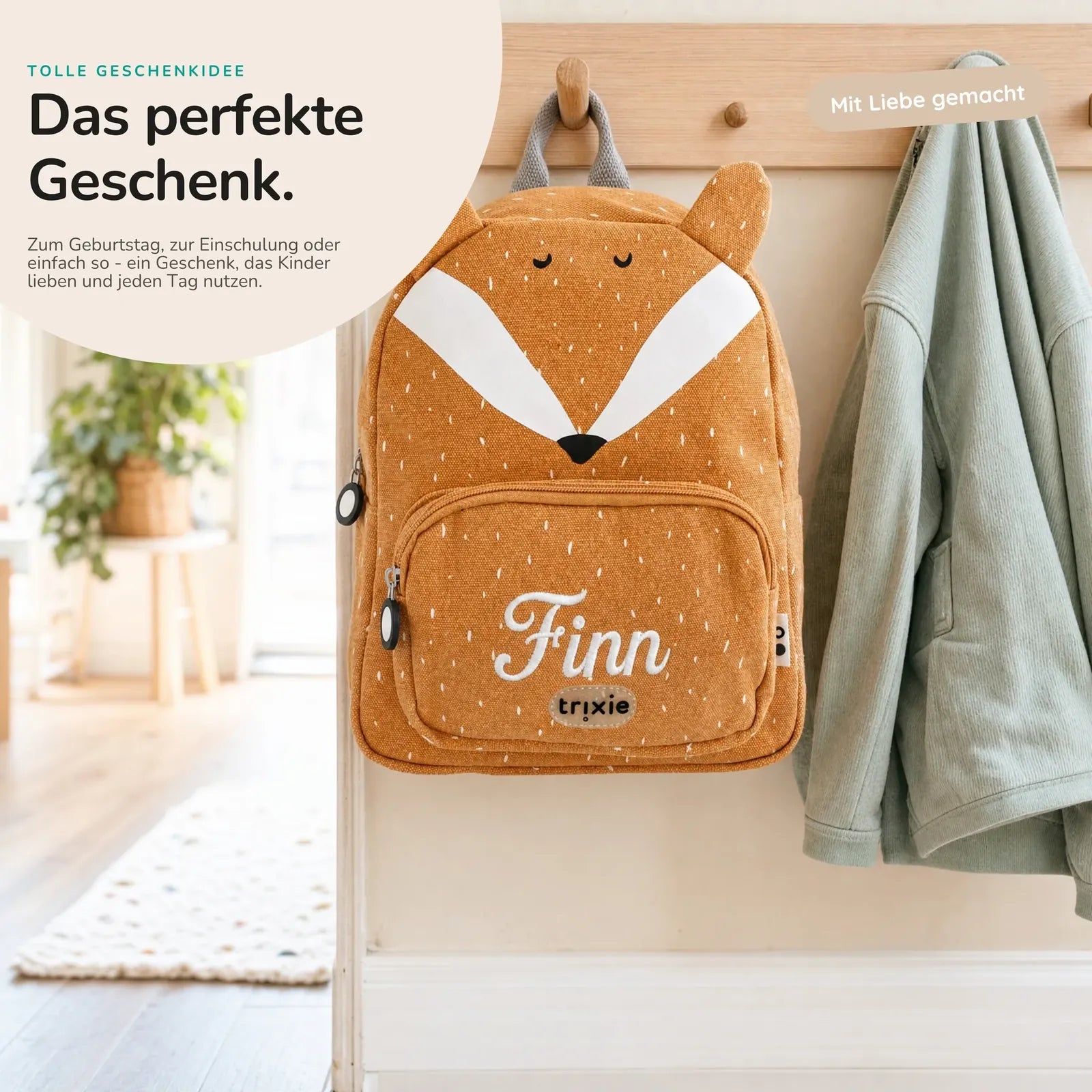 Trixie Kindergartenrucksack Fuchs, zwei Größen Klein und Groß