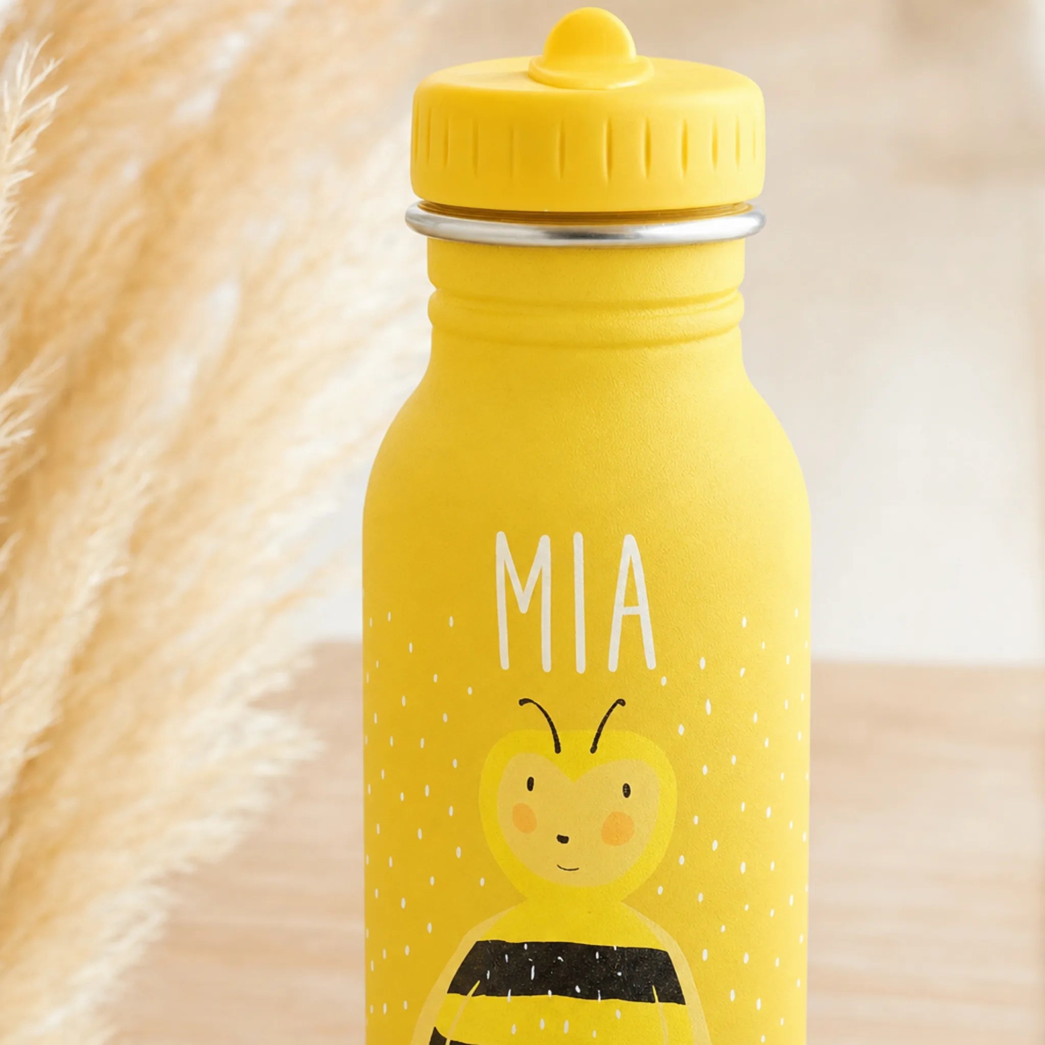 Trixie Trinkflasche Kinder Biene, für Kita und Schule, mit Wunschname