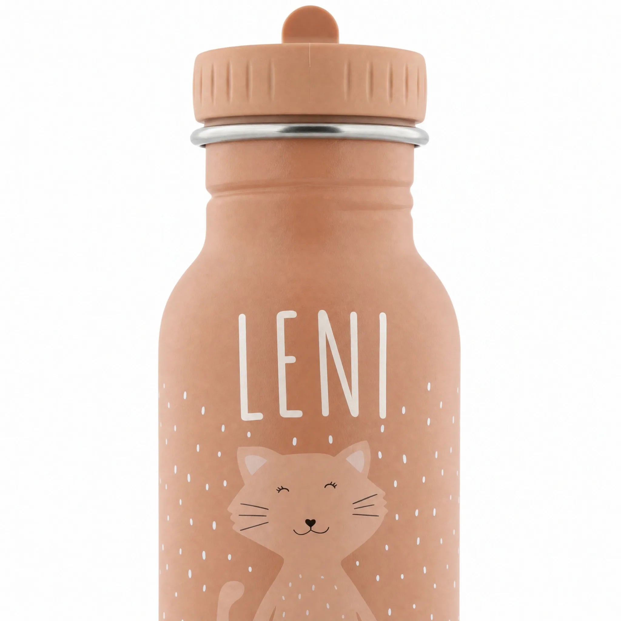 Trixie Trinkflasche Kinder Katze, für Kita und Schule, mit Wunschname
