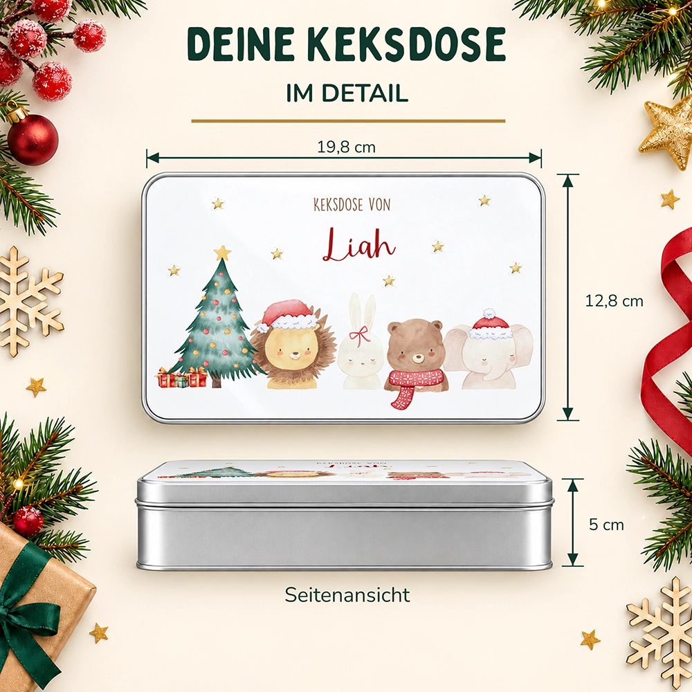 Keksdose aus Metall personalisiert - Weihnachten
