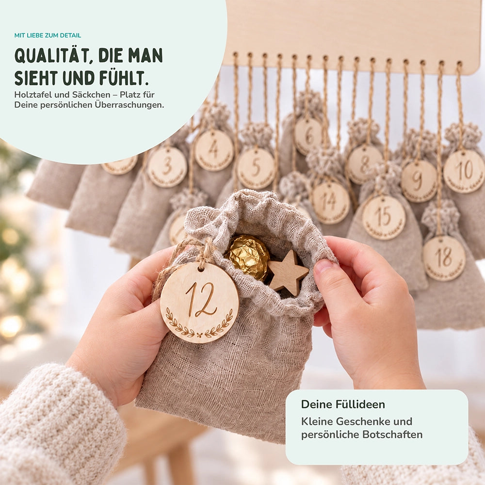 Personalisierbarer Adventskalender farbig - Weihnachten