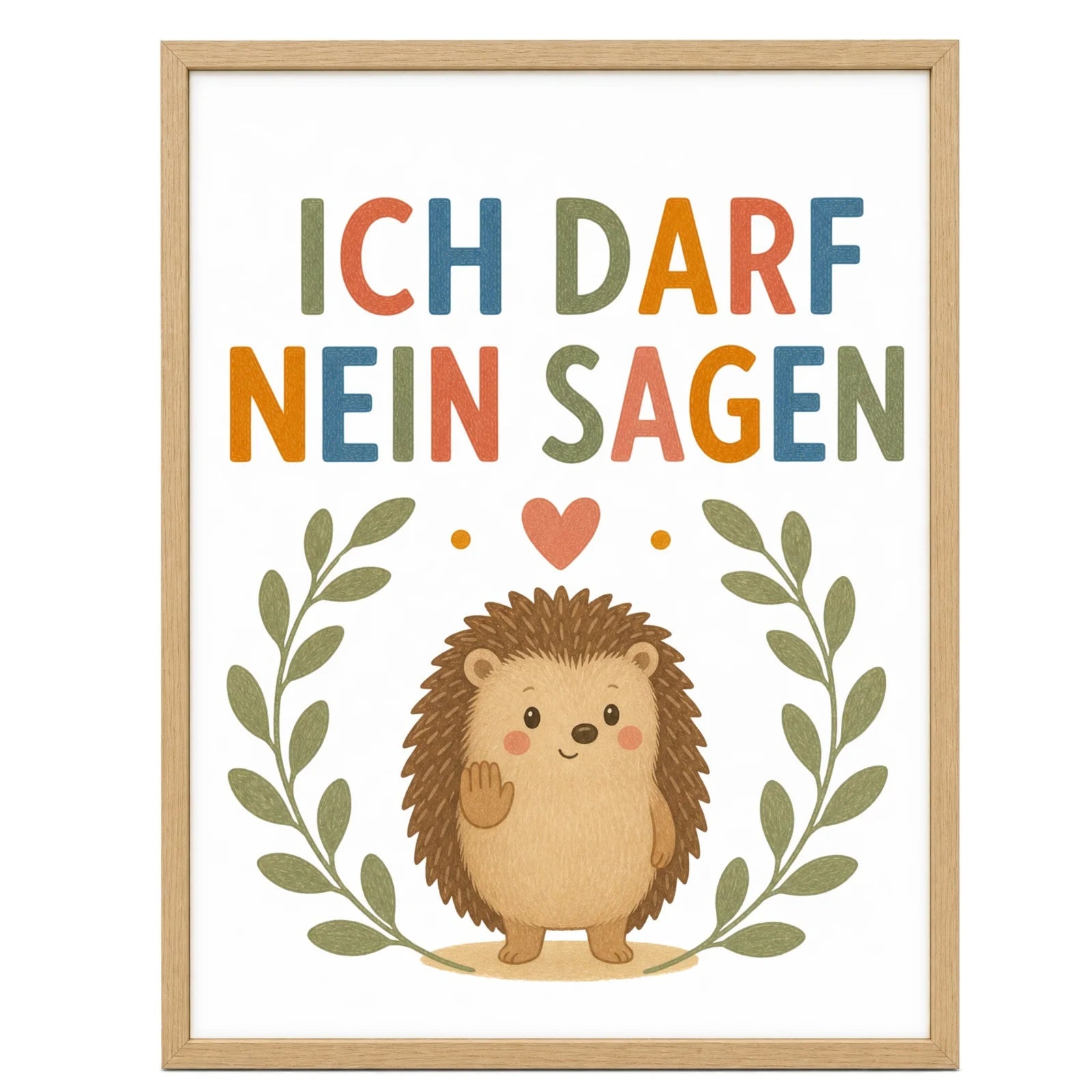 Affirmationsposter Kinderzimmer - Igel Ich darf nein sagen