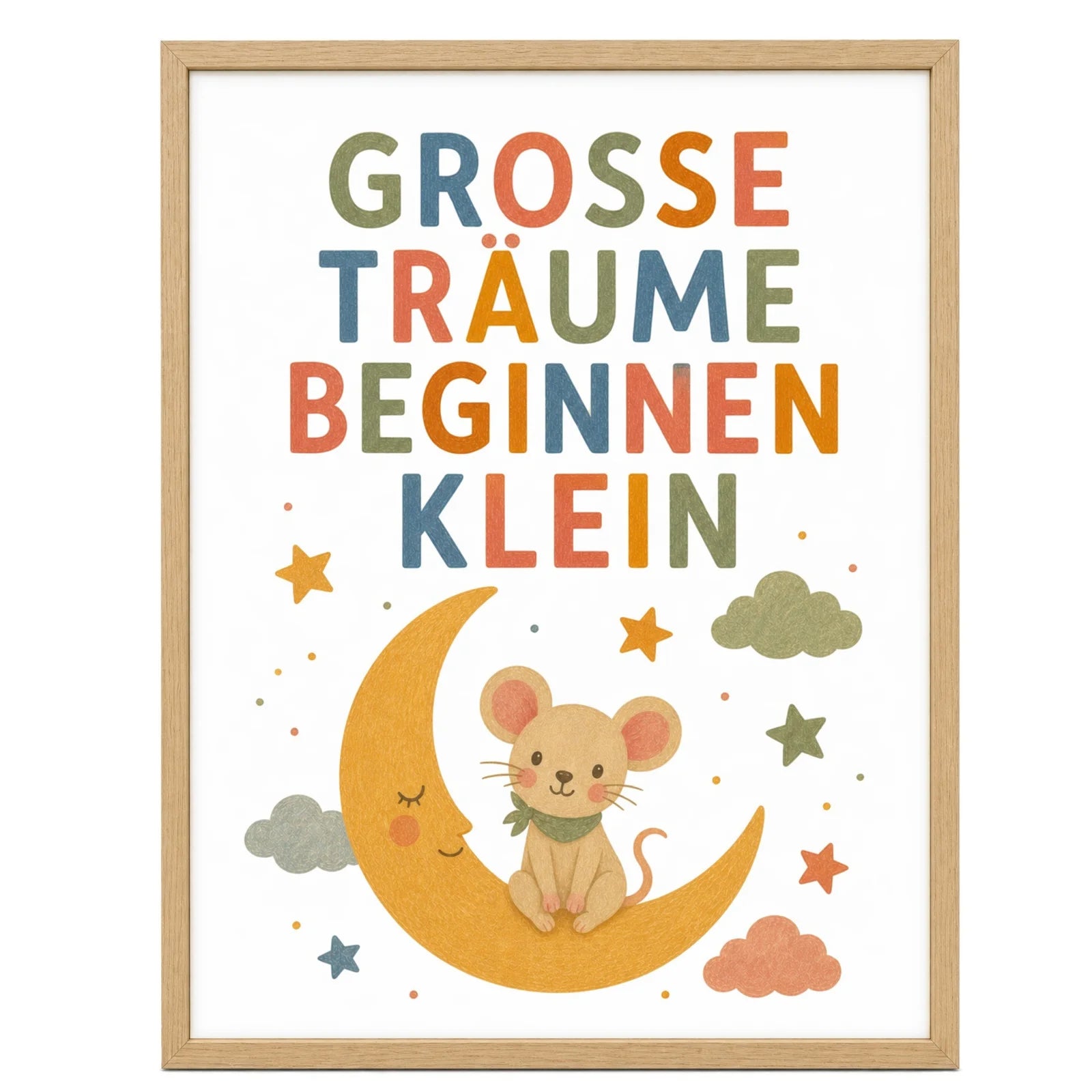 Affirmationsposter Kinderzimmer - Maus Große Träume