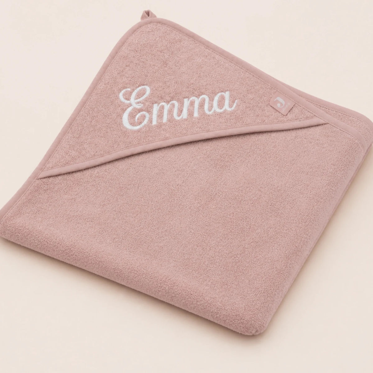 Kapuzenhandtuch Baby personalisiert – Rosé