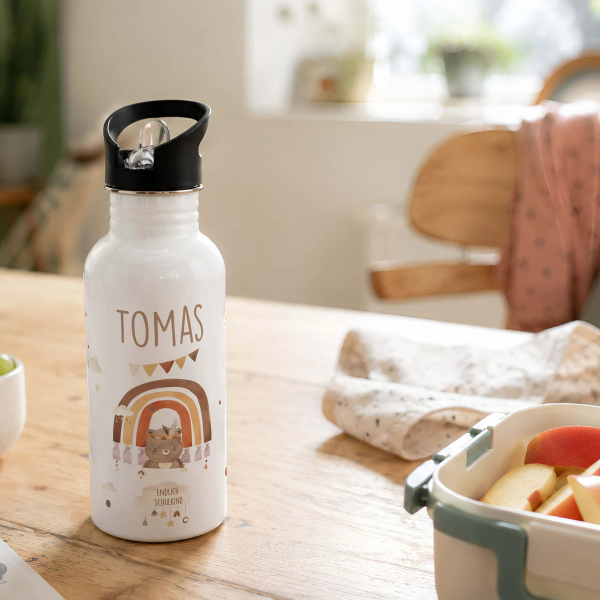 Trinkflasche Kinder Edelstahl - Boho BĂ€r