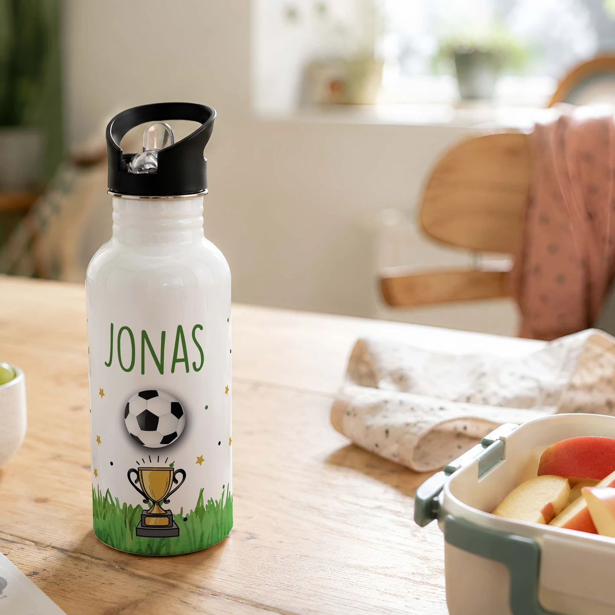 Trinkflasche Kinder Edelstahl - Fußball Champion