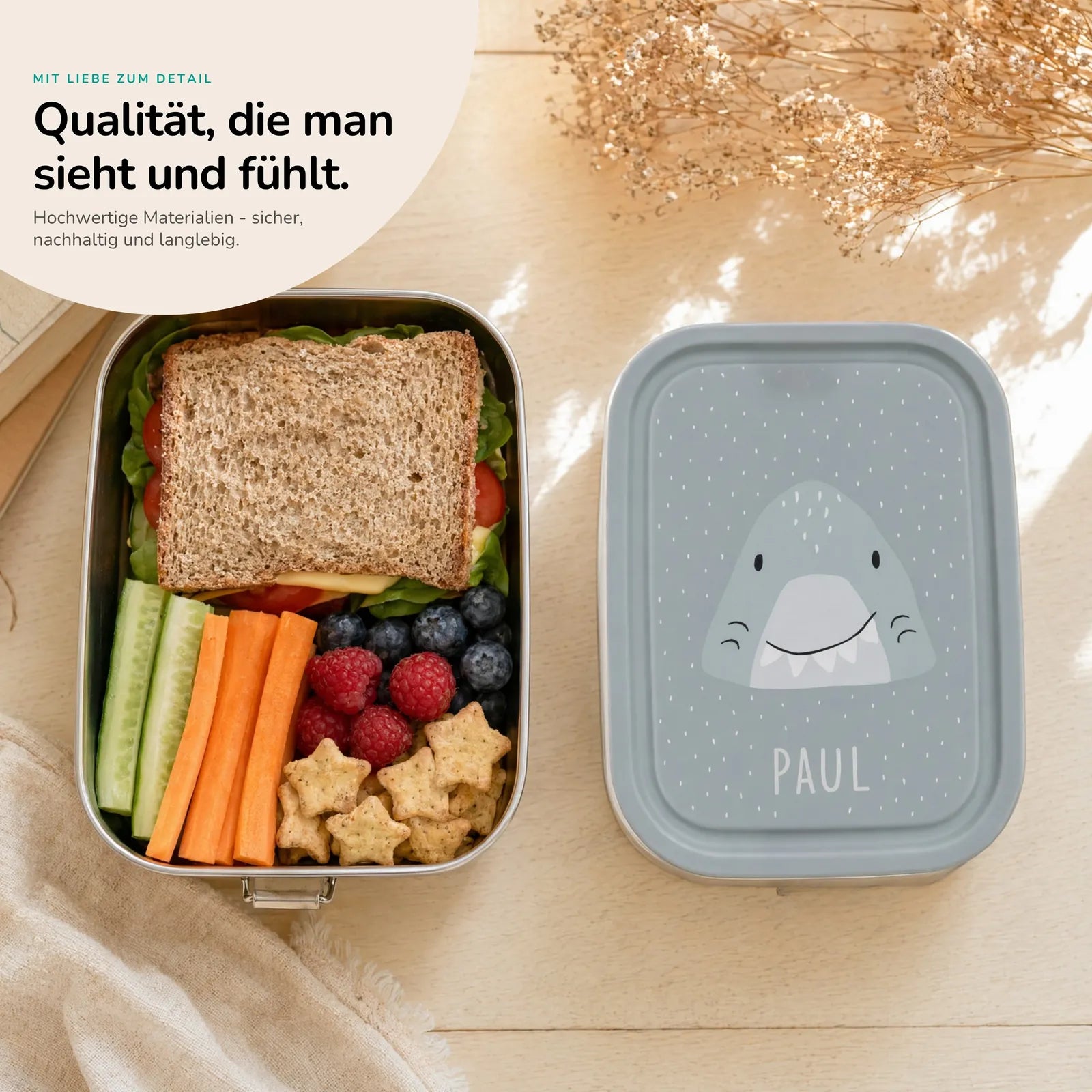 Trixie Brotdose Kinder Hai, personalisiert mit Namensgravur