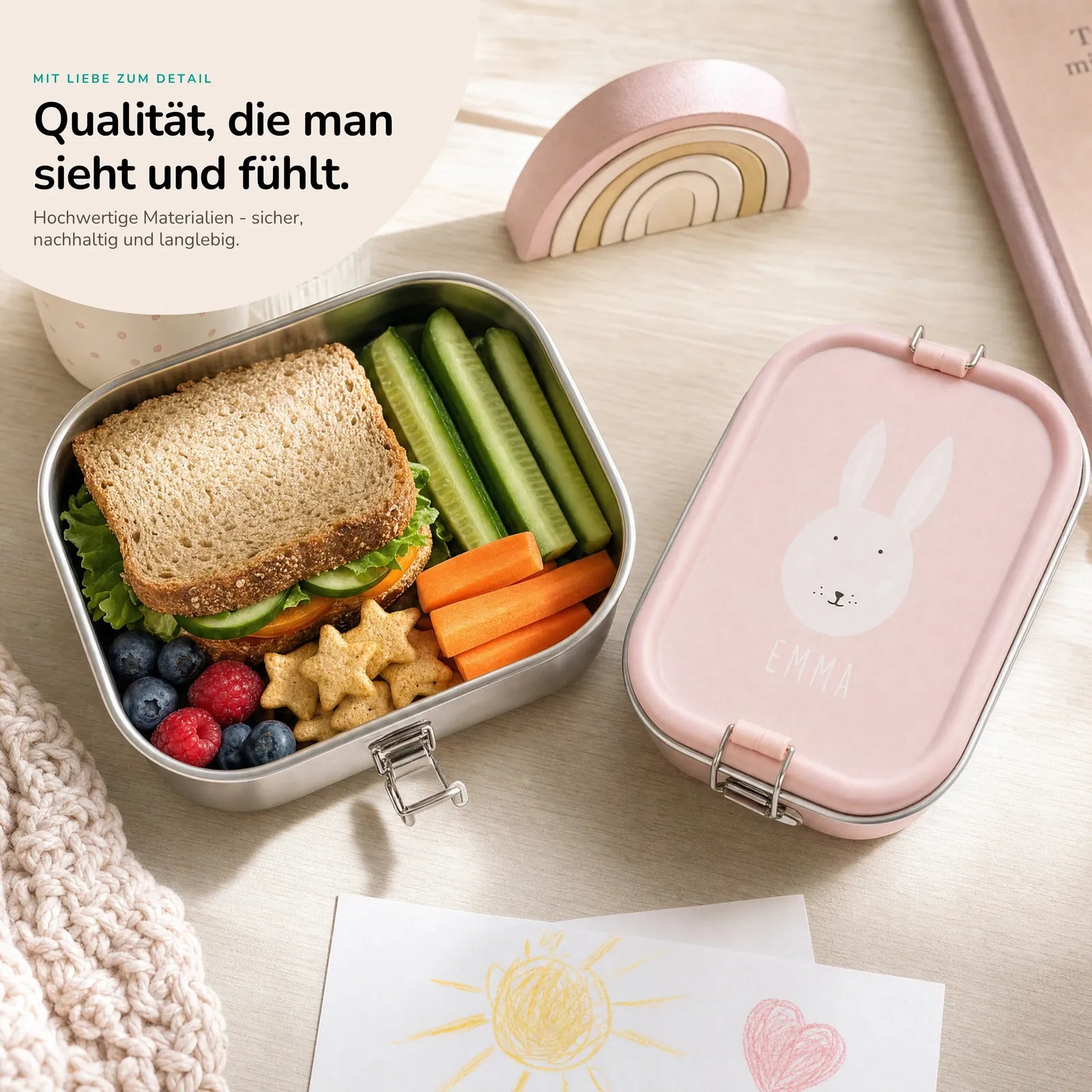 Trixie Brotdose Kinder Hase, personalisiert mit Namensgravur
