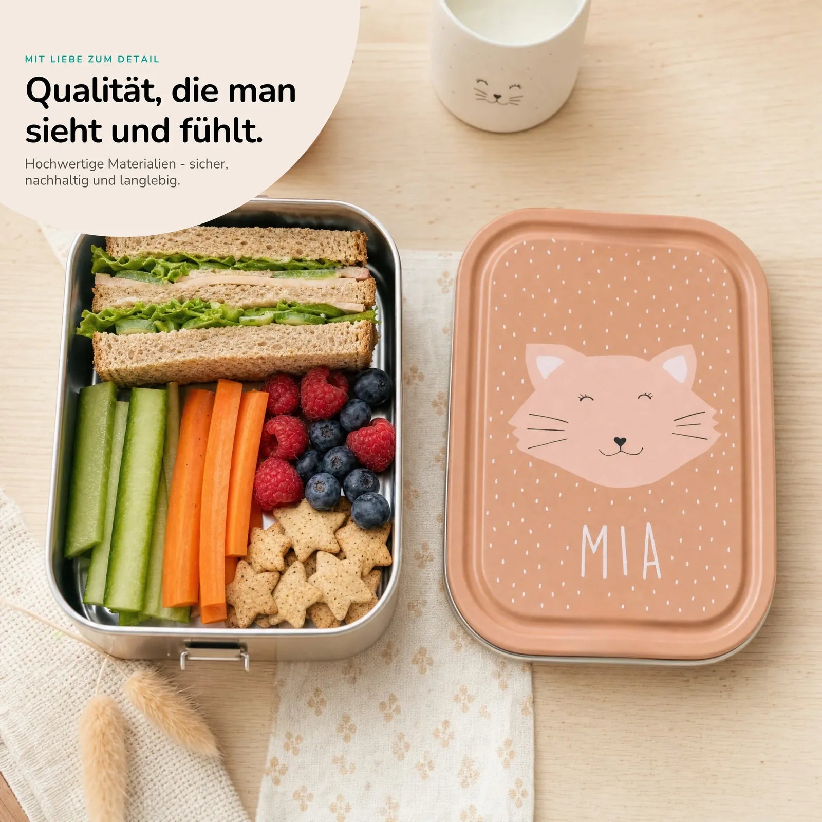 Trixie Brotdose Kinder Katze, personalisiert mit Namensgravur