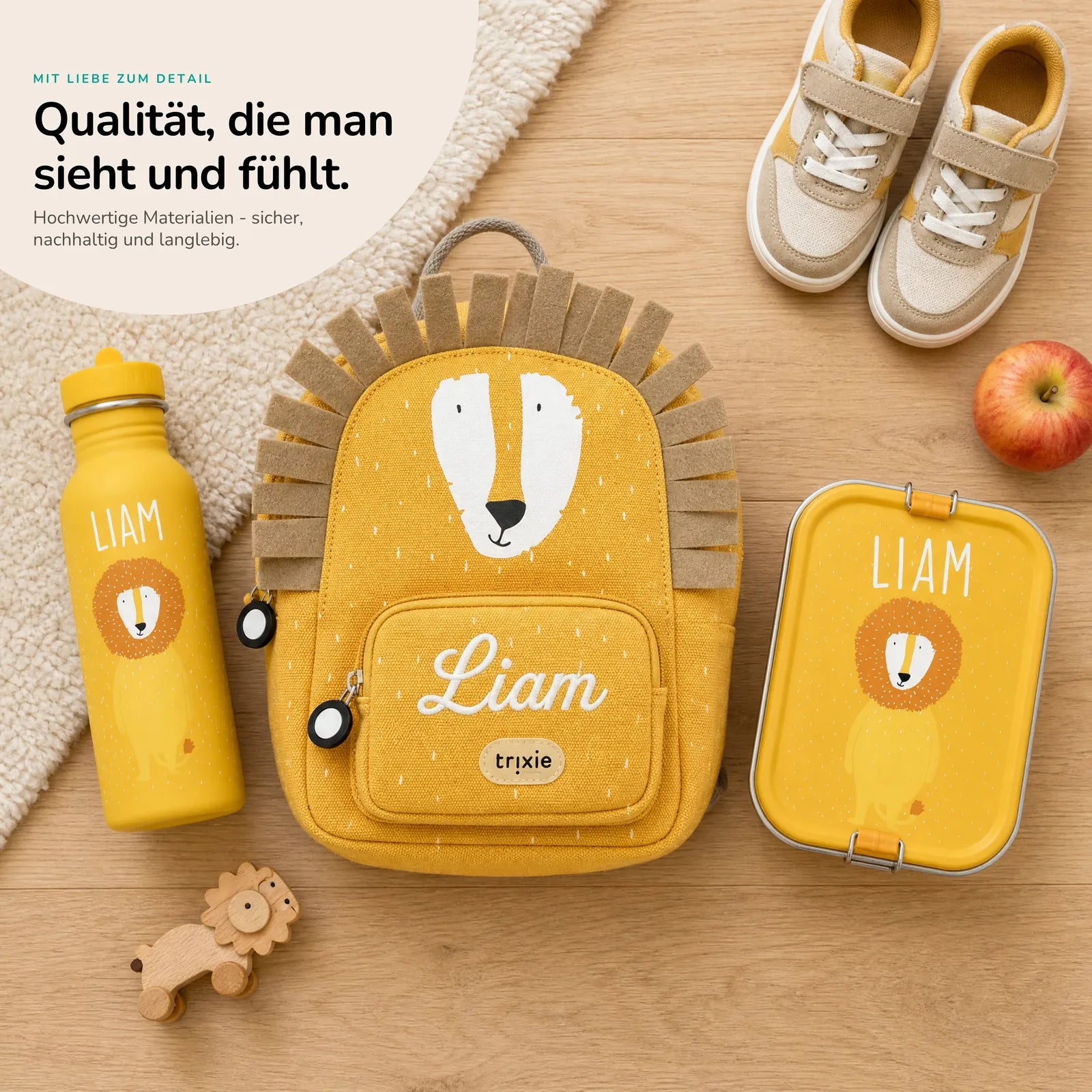 Trixie Kindergarten Set Löwe, mit Namen im einheitlichen Kindergarten-Design