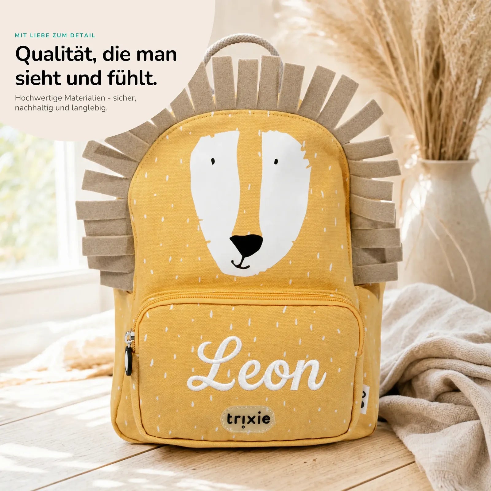 Trixie Kindergartenrucksack Löwe, Kita-Rucksack personalisiert