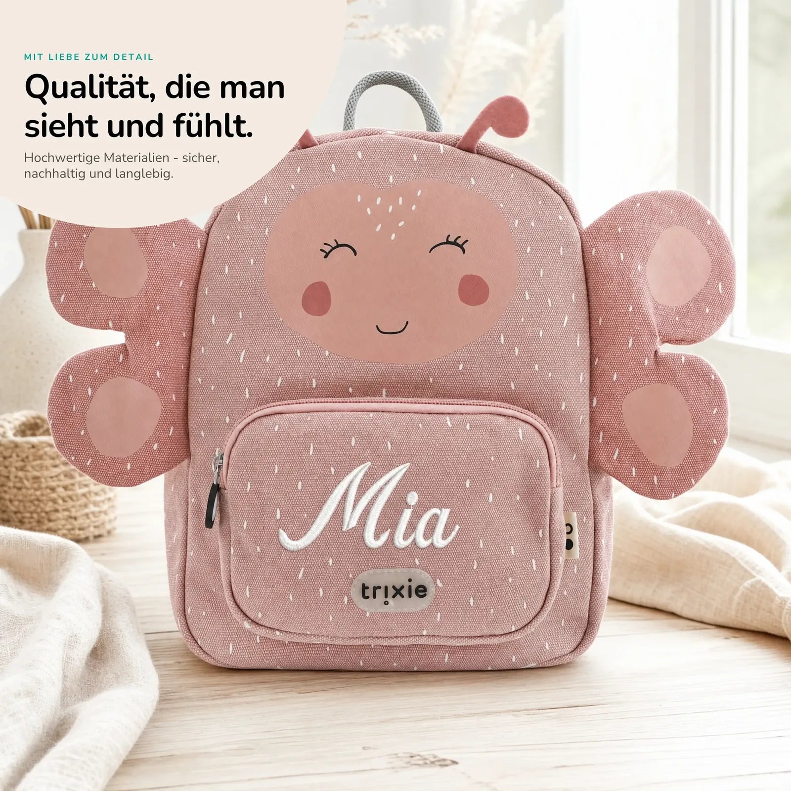 Trixie Kindergartenrucksack Schmetterling, Kita-Rucksack personalisiert