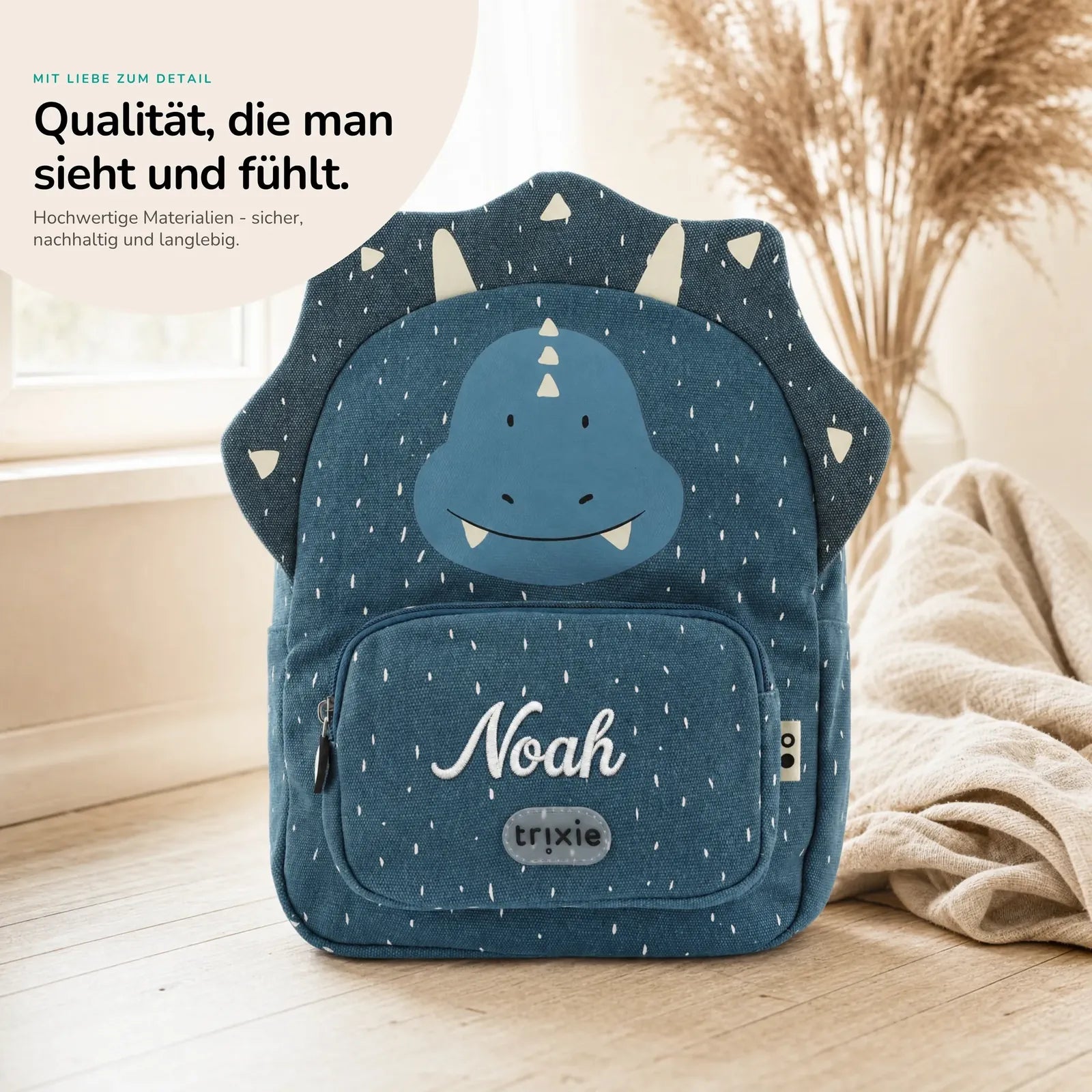 Trixie Kindergartenrucksack Triceratops, Kita-Rucksack personalisiert